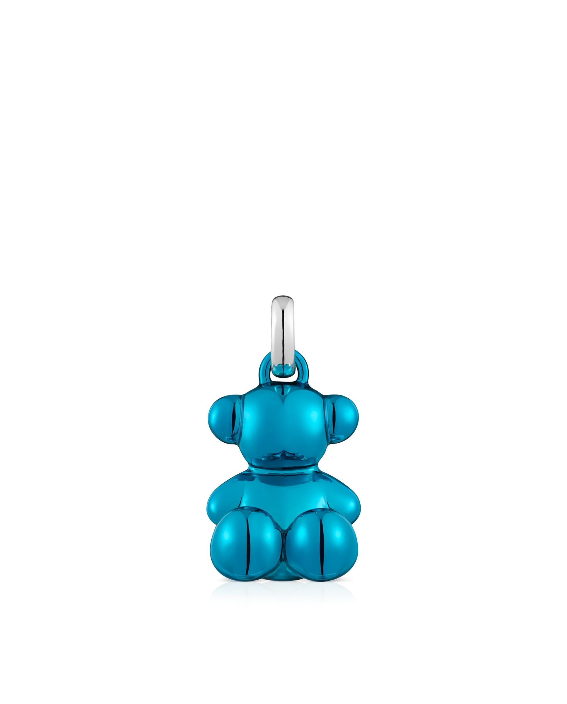 Pendentes Bold Bear de Urso de Aço em Azul Metalizado Azul-1