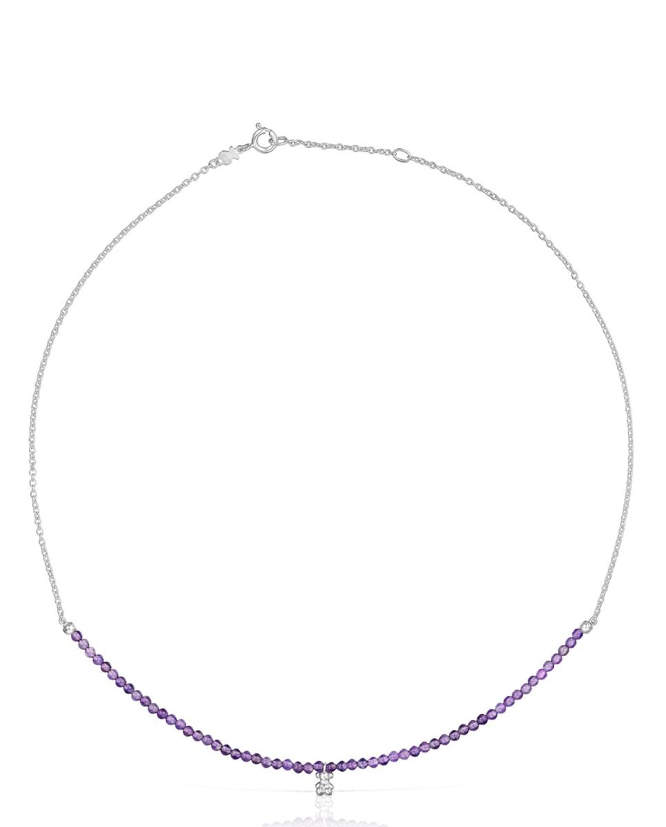 Colar Bold Bear de Prata e Ametista Roxo-1