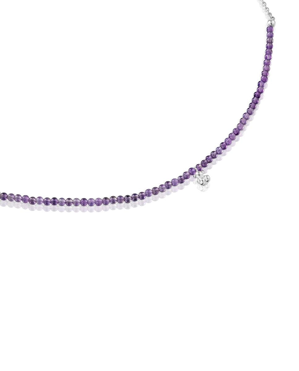 Colar Bold Bear de Prata e Ametista Roxo-2