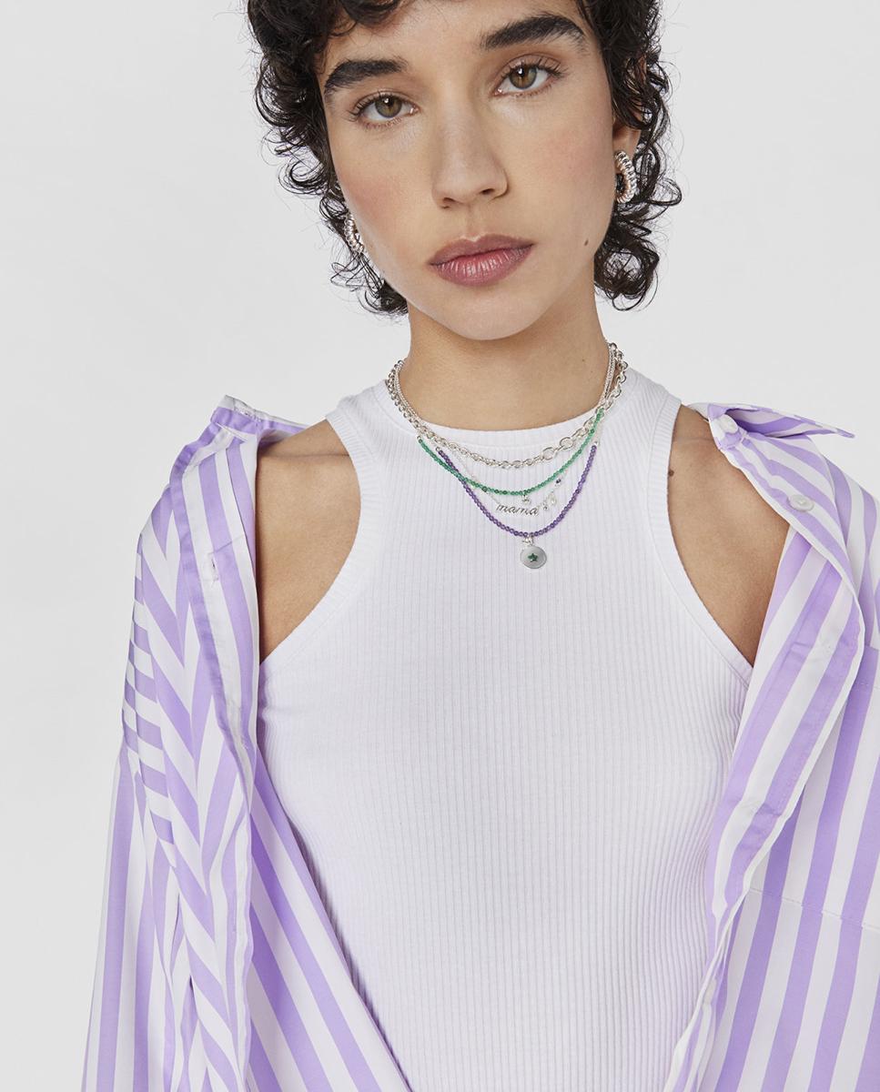 Colar Bold Bear de Prata e Ametista Roxo-4
