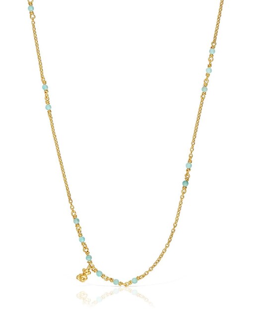 Imagem 0 de Colar Bold Bear Banhado a Ouro de 18 Kt Sobre Prata e Amazonita