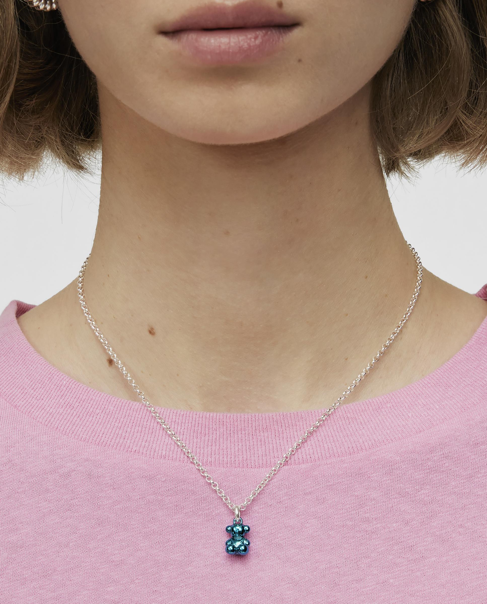 Pendente Bold Bear de Urso Pequeno de Aço em Azul Metalizado Azul-4