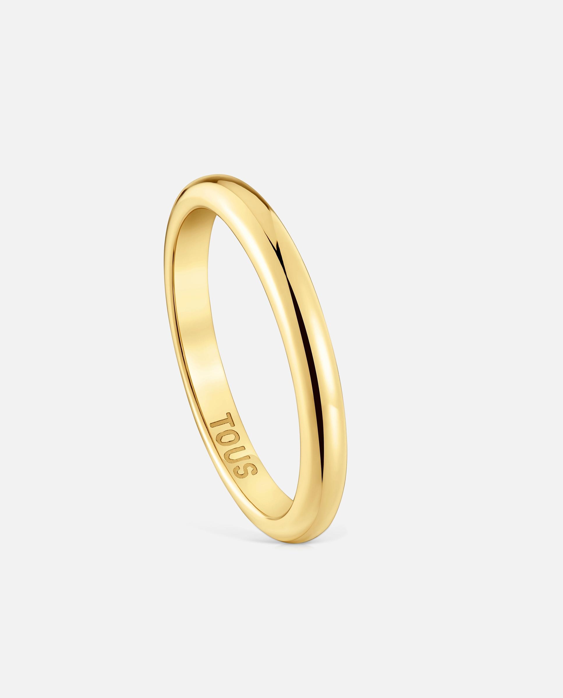 Aliança de Casamento de Ouro Meia Canoa Dourado-1