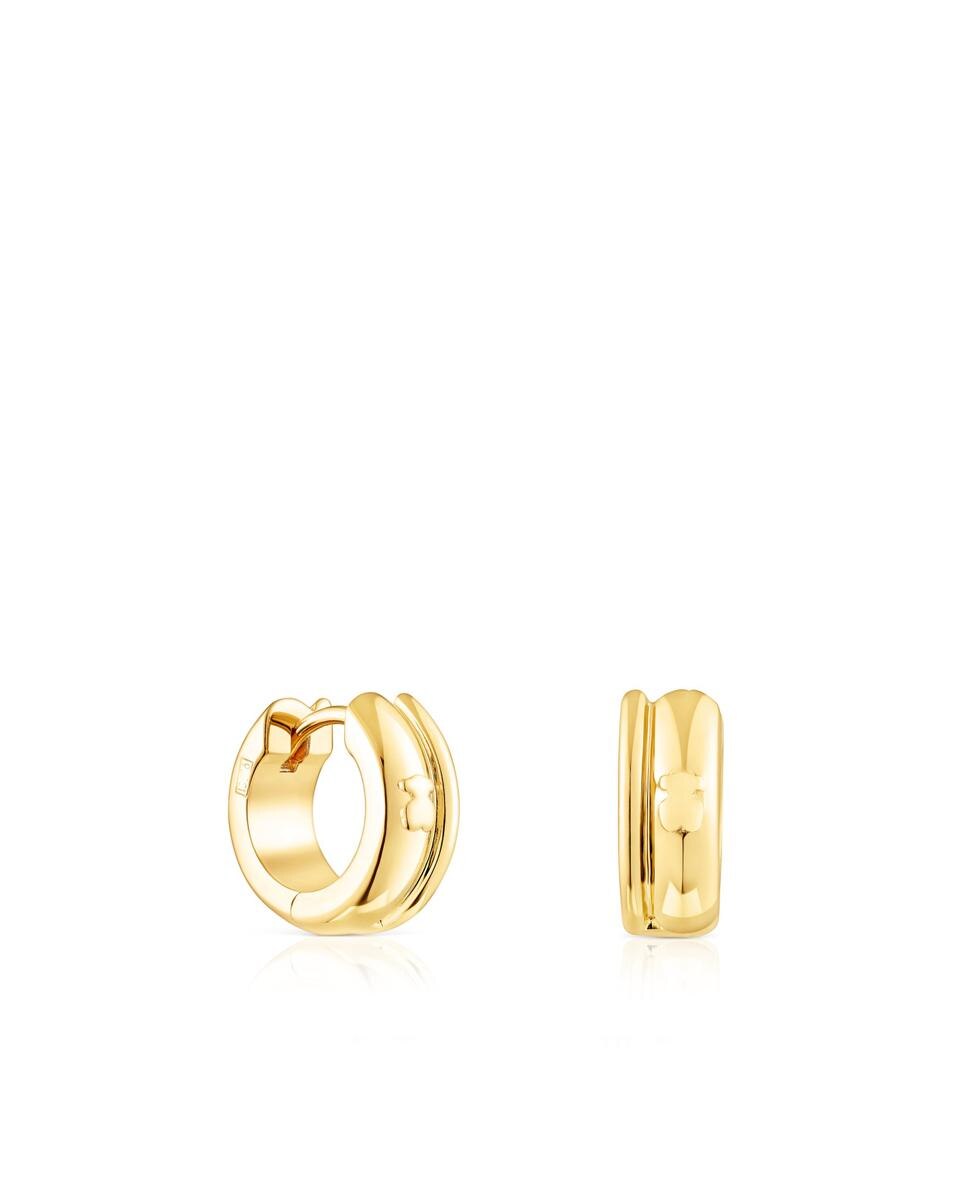 Brincos de Aro Fellow Duplo Aro Banhados em Ouro 18 Kt Sobre Prata Dourado-1