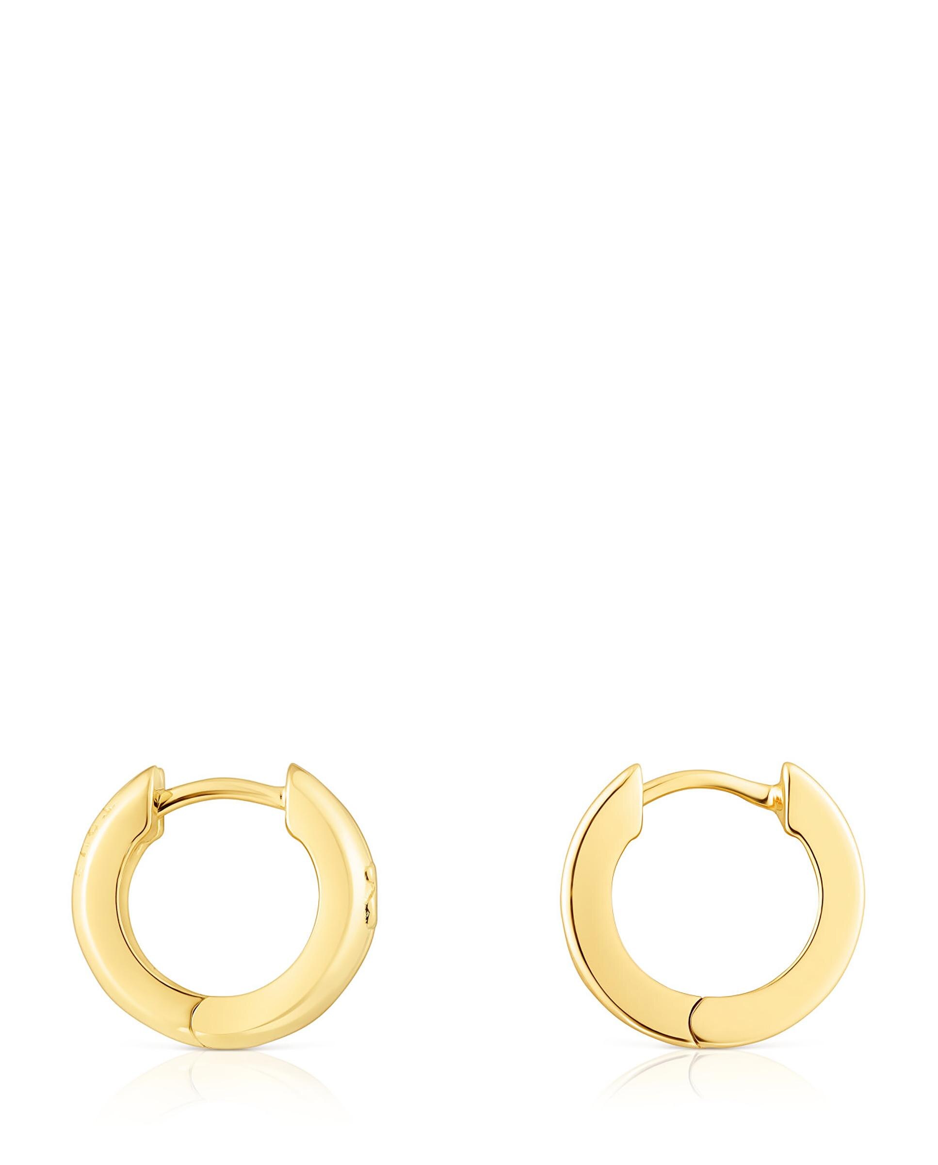 Brincos de Aro Fellow Duplo Aro Banhados em Ouro 18 Kt Sobre Prata Dourado-2