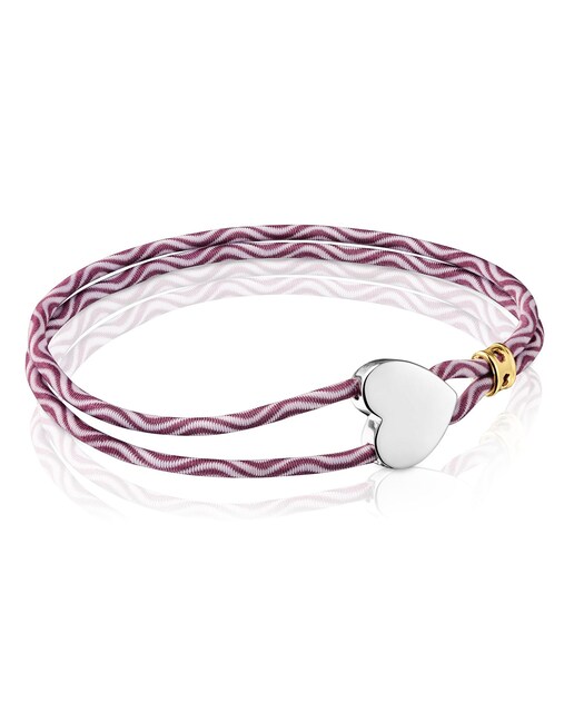 Imagem 0 de Pulseira Sweet Dolls Elástica com Coração de Prata - Bordeaux