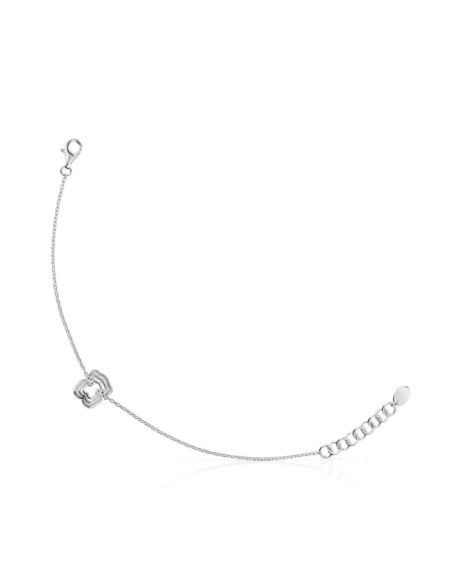 Imagem 0 de Pulseira de Corrente Bickie com Urso Triplo de Prata