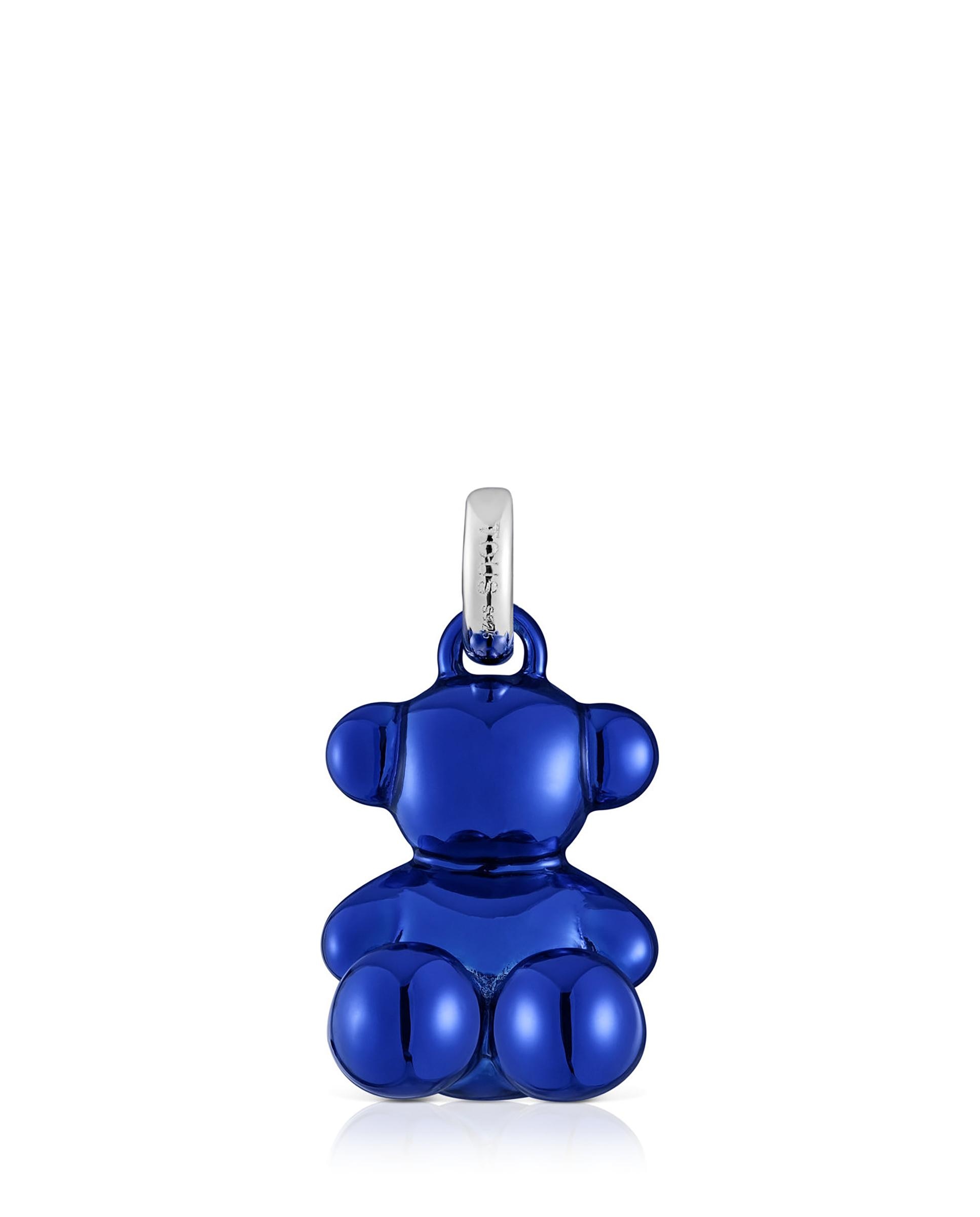 Pendente Bold Bear de Urso Médio de Aço em Azul Preto-1