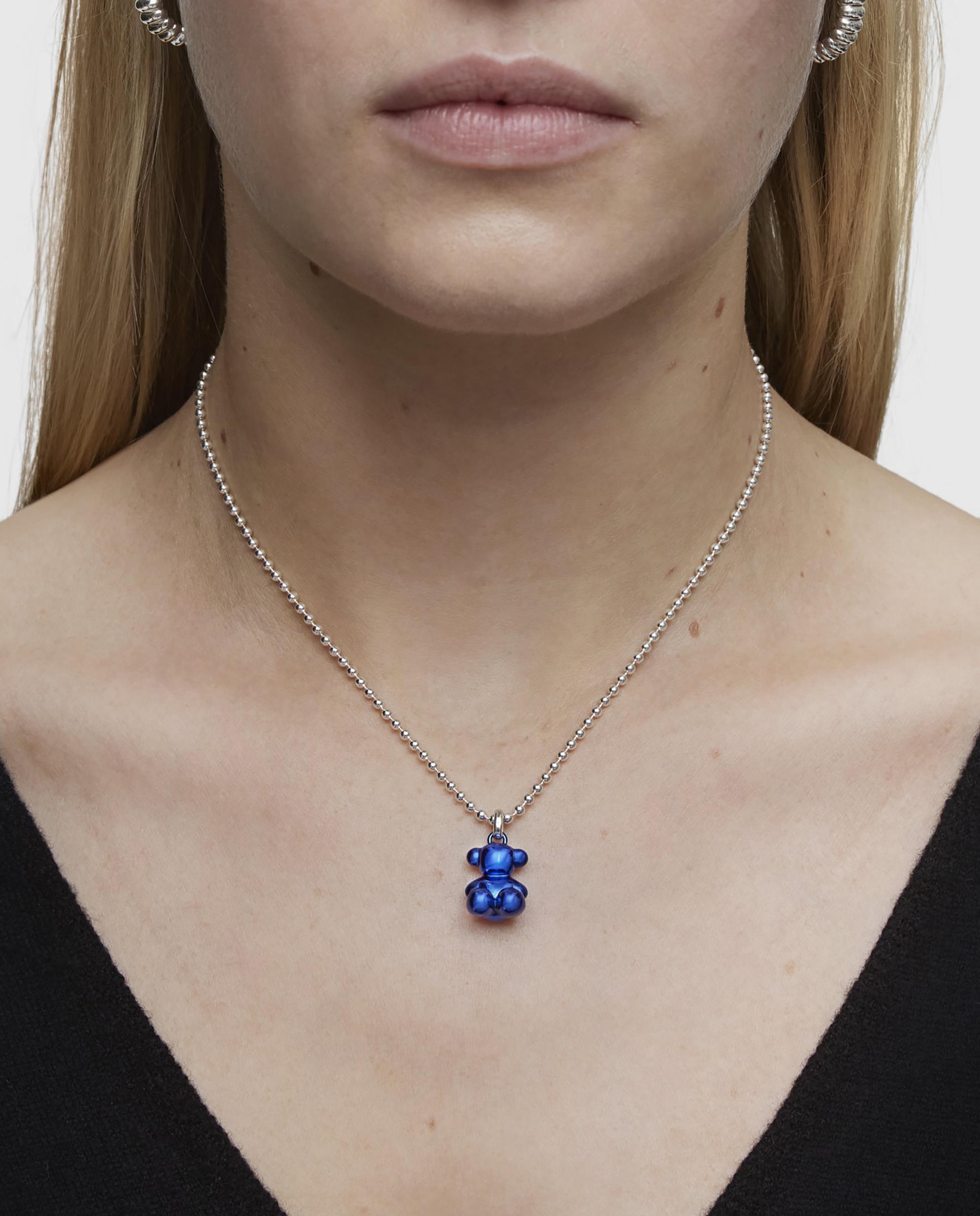 Pendente Bold Bear de Urso Médio de Aço em Azul Preto-4