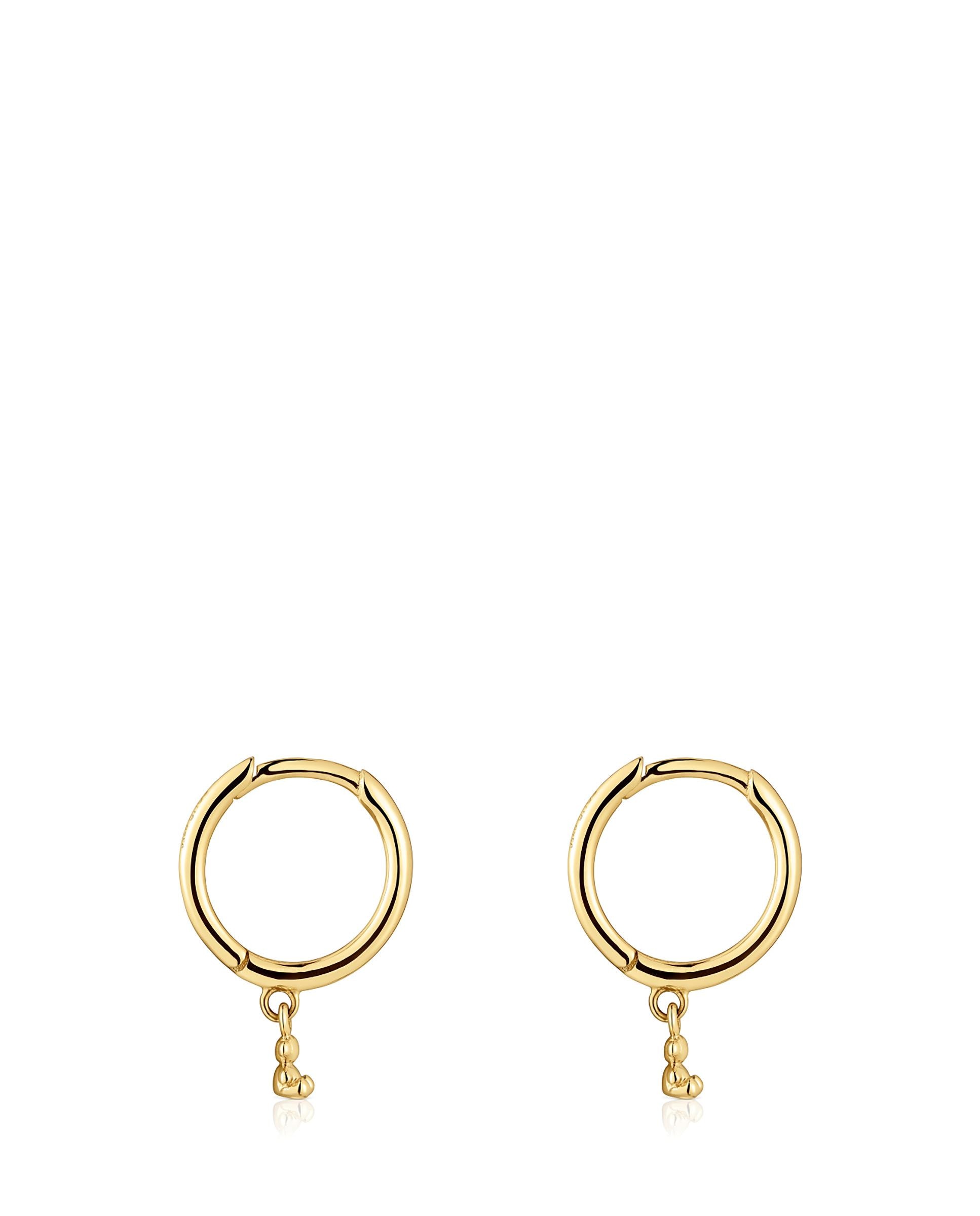 Brincos de Argola Bold Bear de Argola com Urso de Ouro Dourado-2
