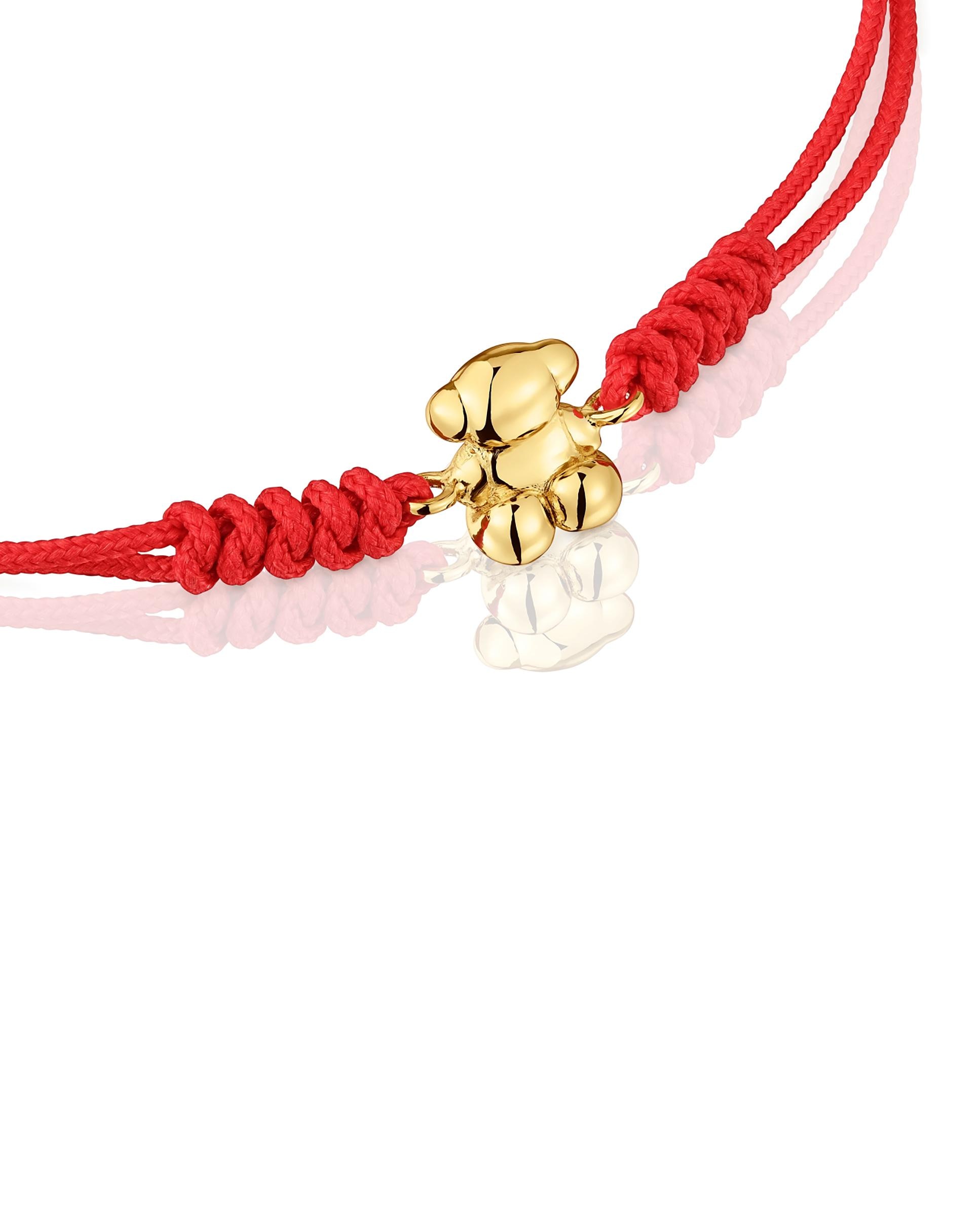 Pulseira Bold Bear de Nylon em Vermelho com Urso de Ouro Multicolor-3