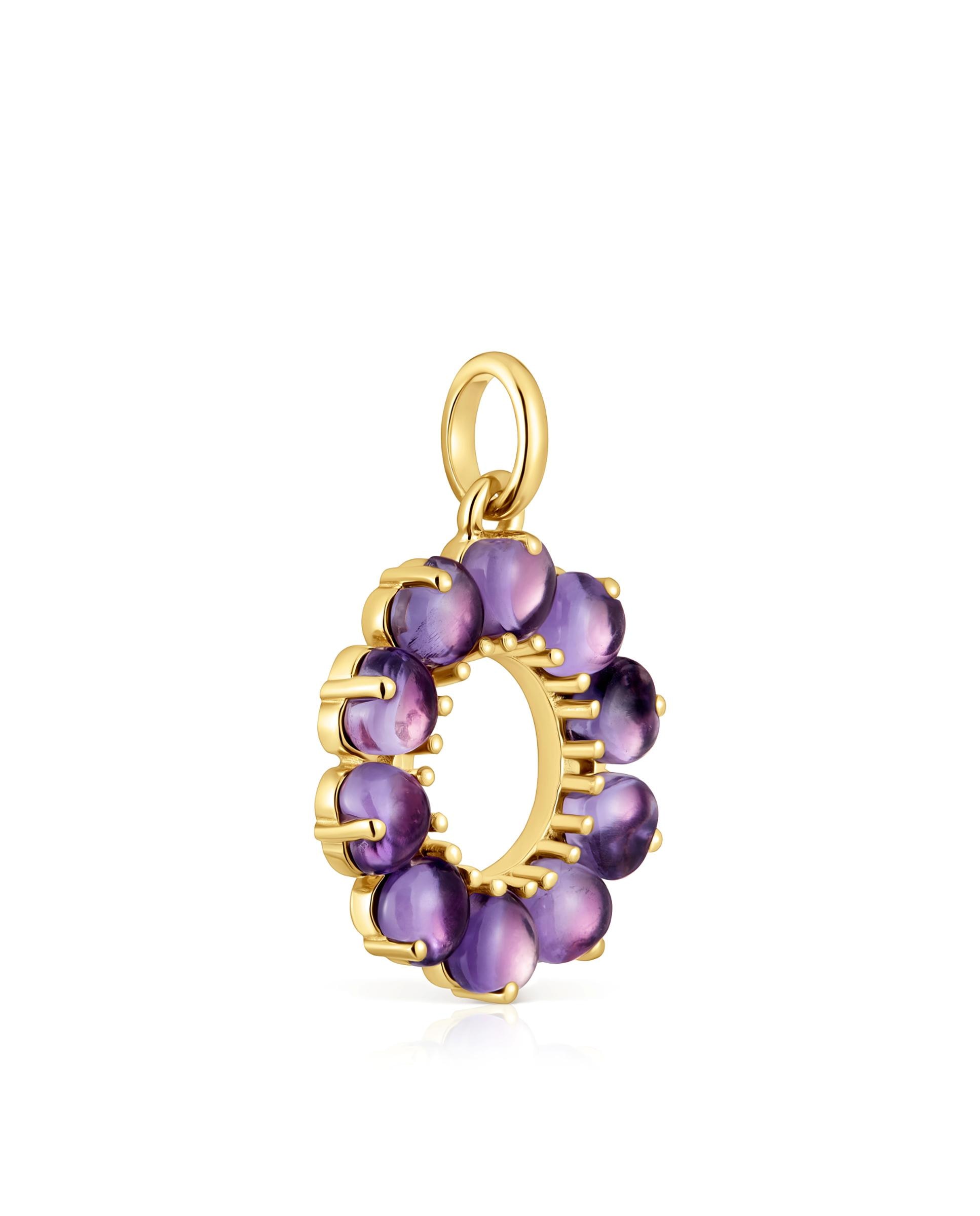 Pingente Sugar Party Banhado a Ouro 18 kt sobre Prata e Ametista Roxo-2