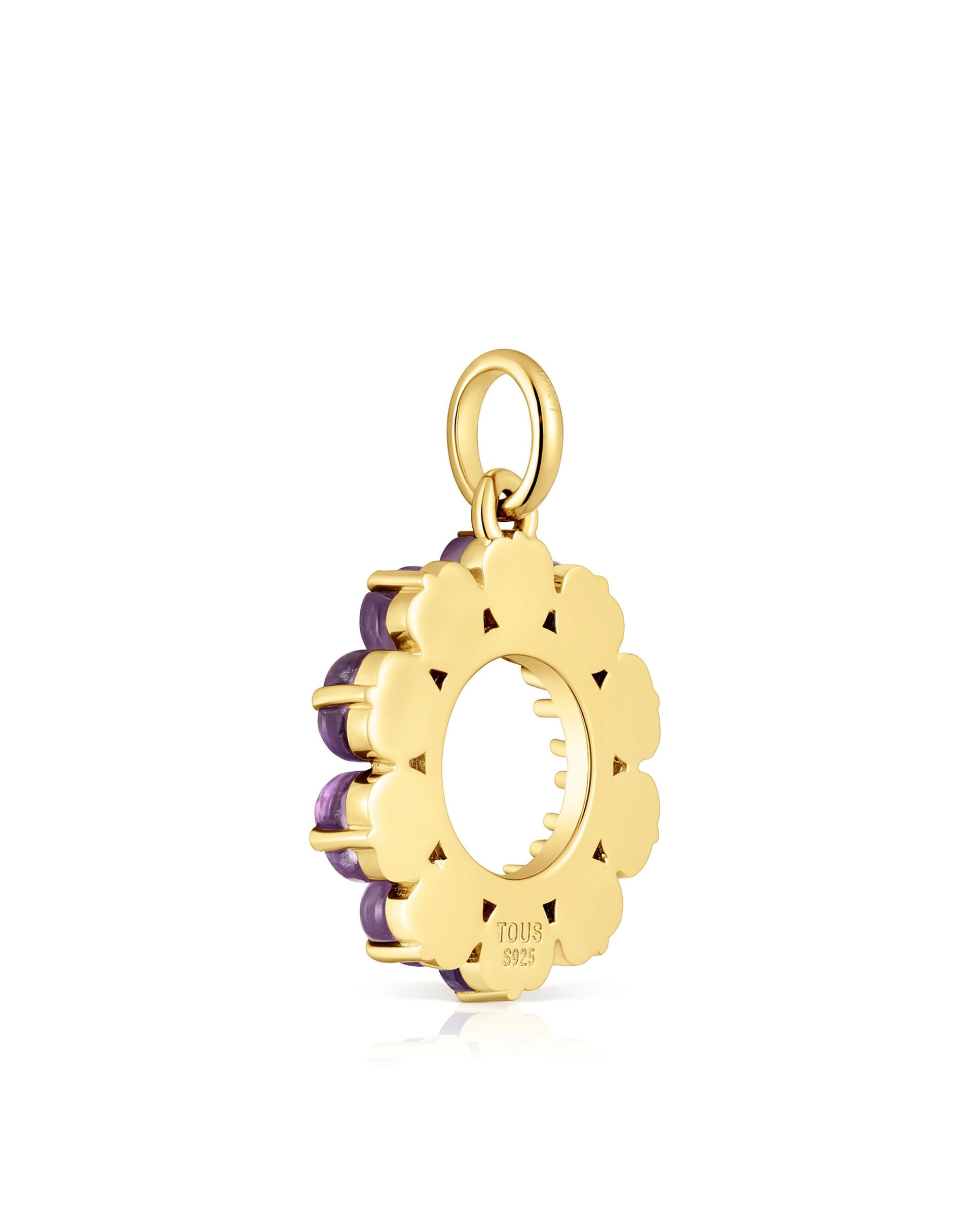 Pingente Sugar Party Banhado a Ouro 18 kt sobre Prata e Ametista Roxo-3