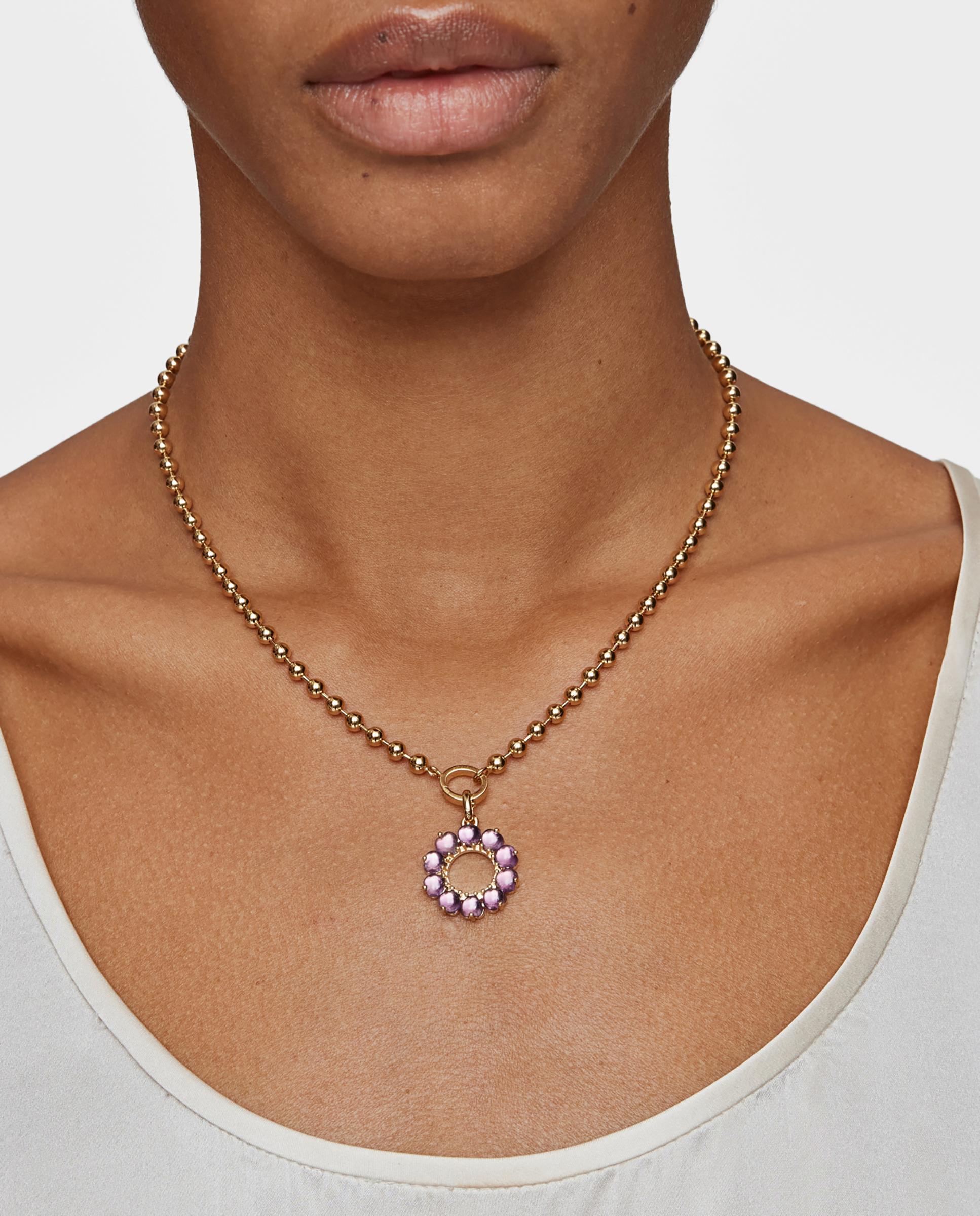 Pingente Sugar Party Banhado a Ouro 18 kt sobre Prata e Ametista Roxo-4