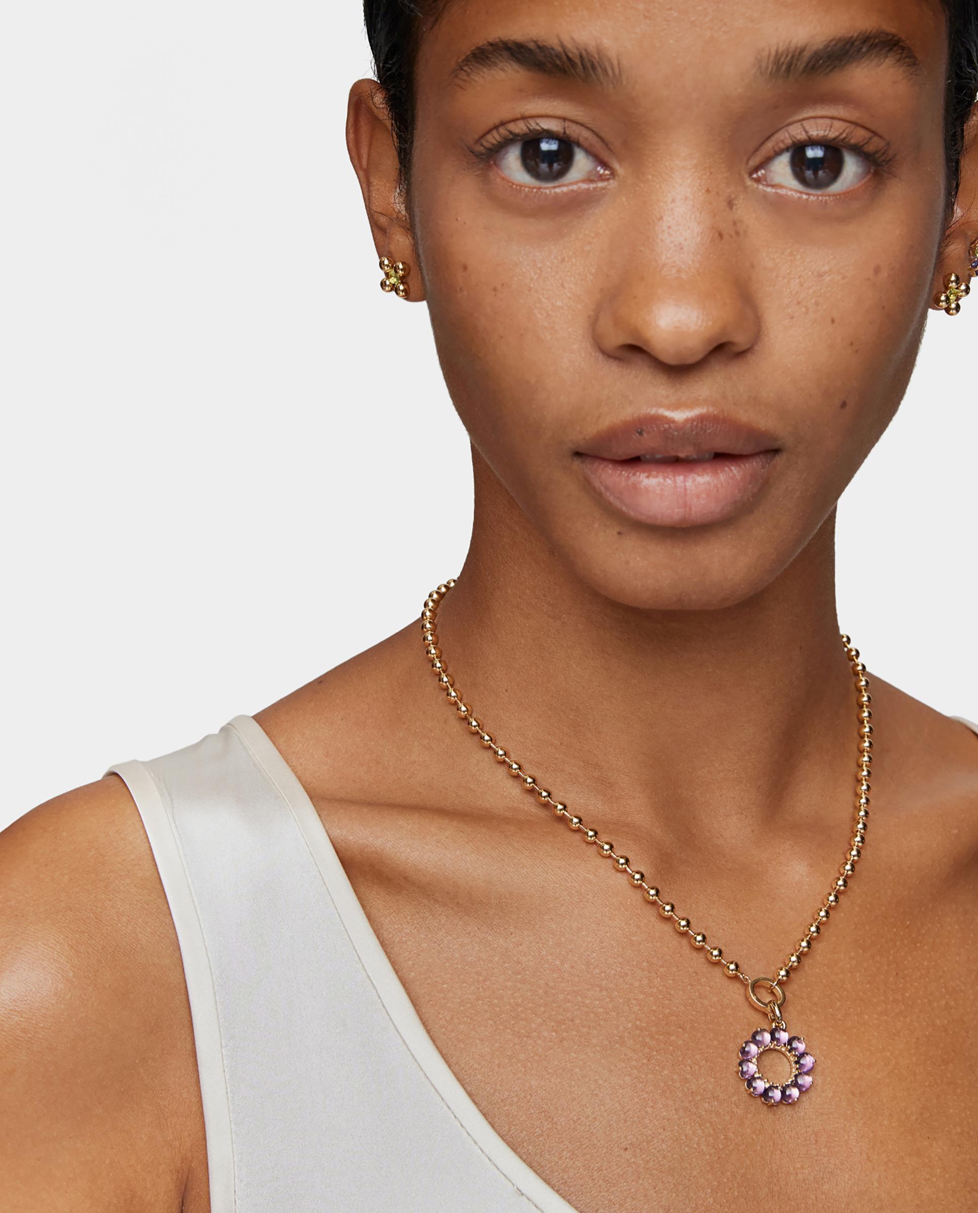 Pingente Sugar Party Banhado a Ouro 18 kt sobre Prata e Ametista Roxo-5