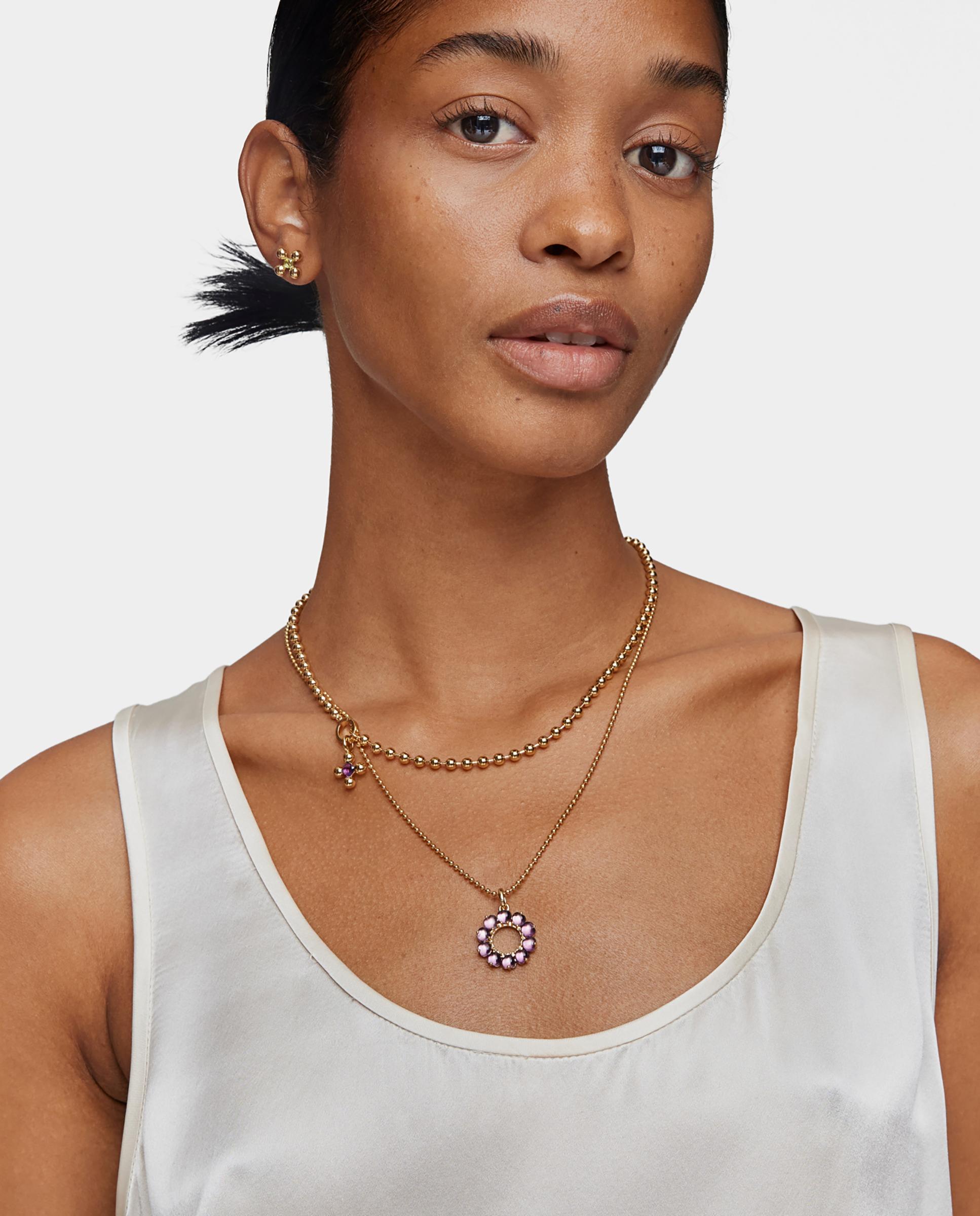 Pingente Sugar Party Banhado a Ouro 18 kt sobre Prata e Ametista Roxo-6