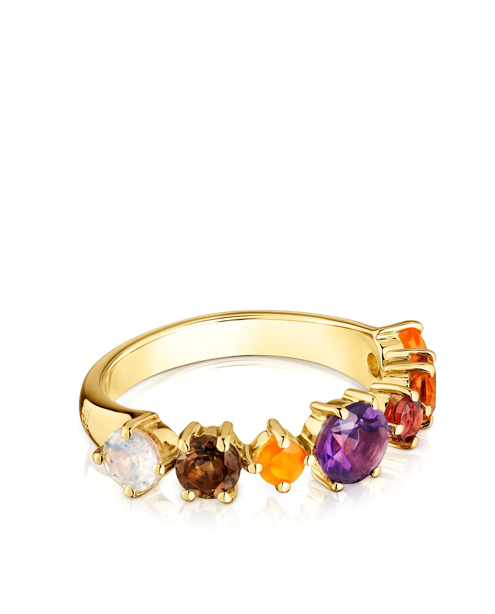 Anel Sugar Party Banhado a Ouro 18 Kt Sobre Prata e Gemas Multicolor-1