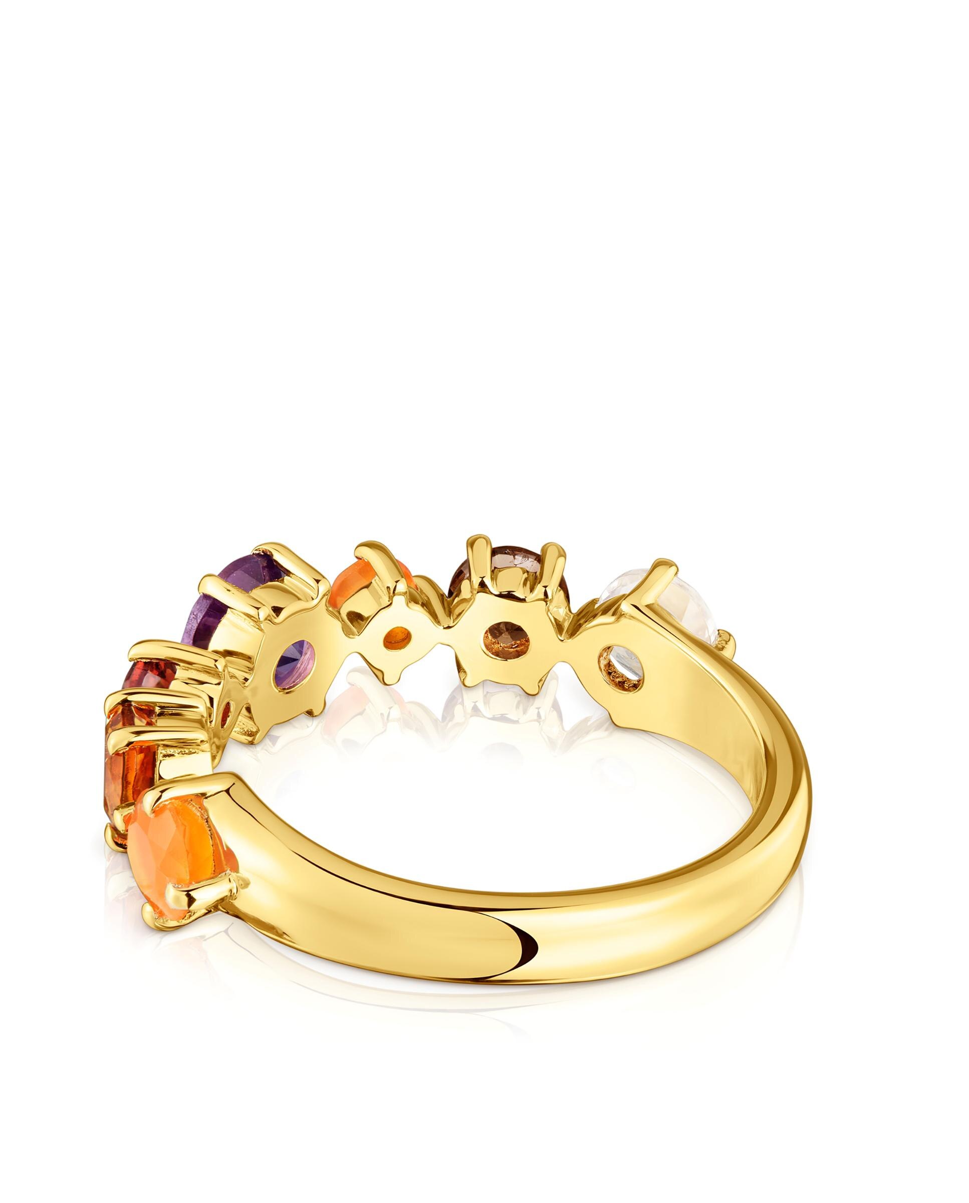 Anel Sugar Party Banhado a Ouro 18 Kt Sobre Prata e Gemas Multicolor-2