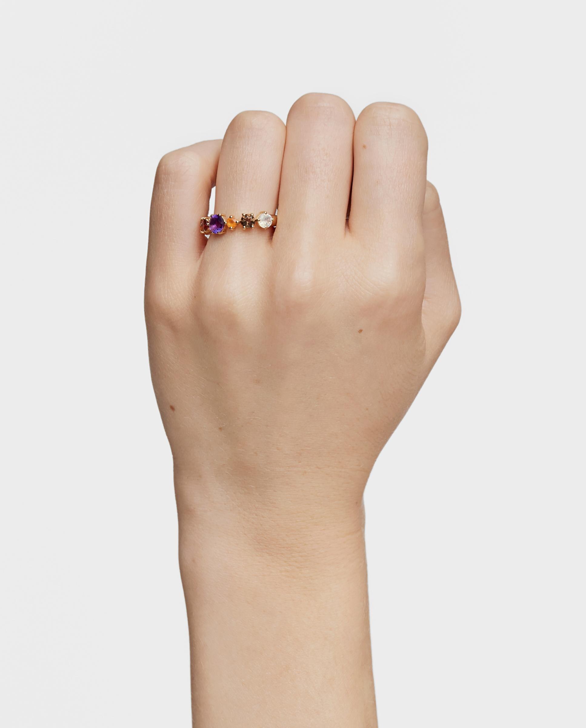 Anel Sugar Party Banhado a Ouro 18 Kt Sobre Prata e Gemas Multicolor-5