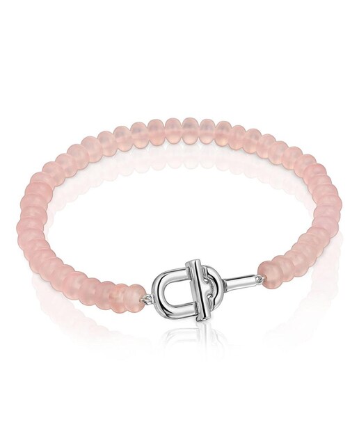 Imagem 0 de Pulseira Manifesto de Prata e Calcedônia Tratada Rosa