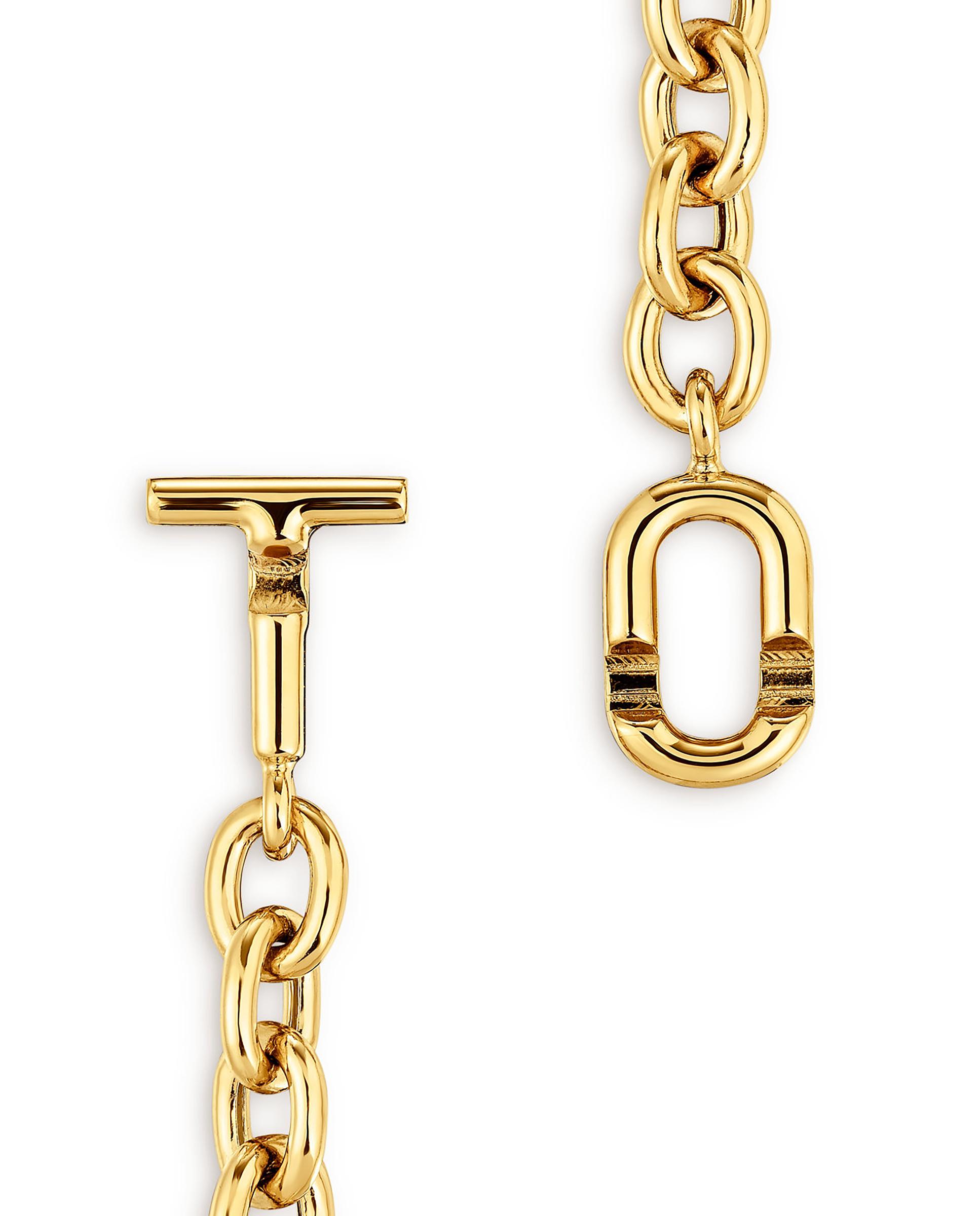 Colar Corrente Manifesto Banhada em Ouro 18 Kt Sobre Prata Dourado-4