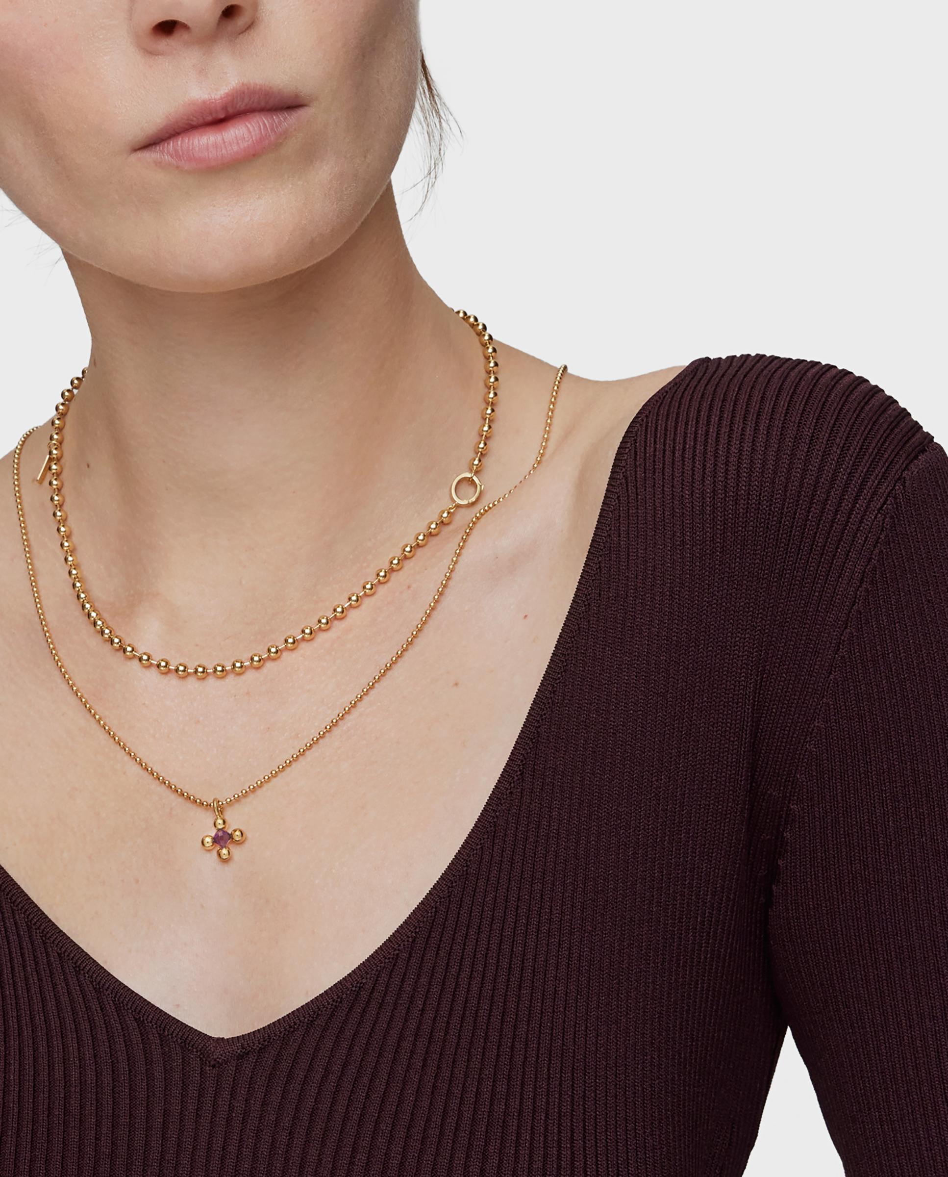 Pendente Sugar Party Pequeno Banhado em Ouro 18 Kt Sobre Prata e Ametista Roxo-4