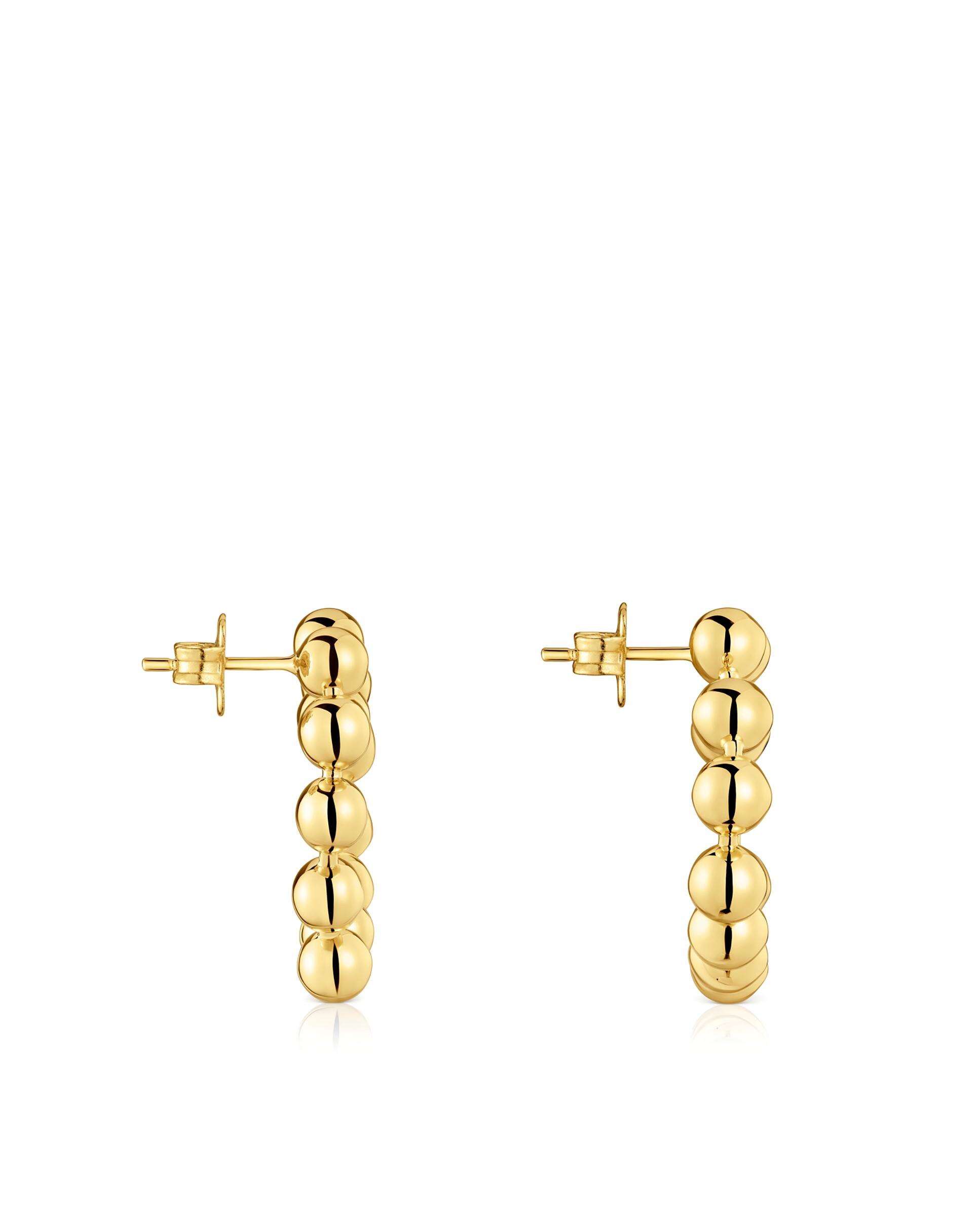 Brincos Sugar Party Coração Banhados a Ouro 18 Kt em Prata Dourado-2