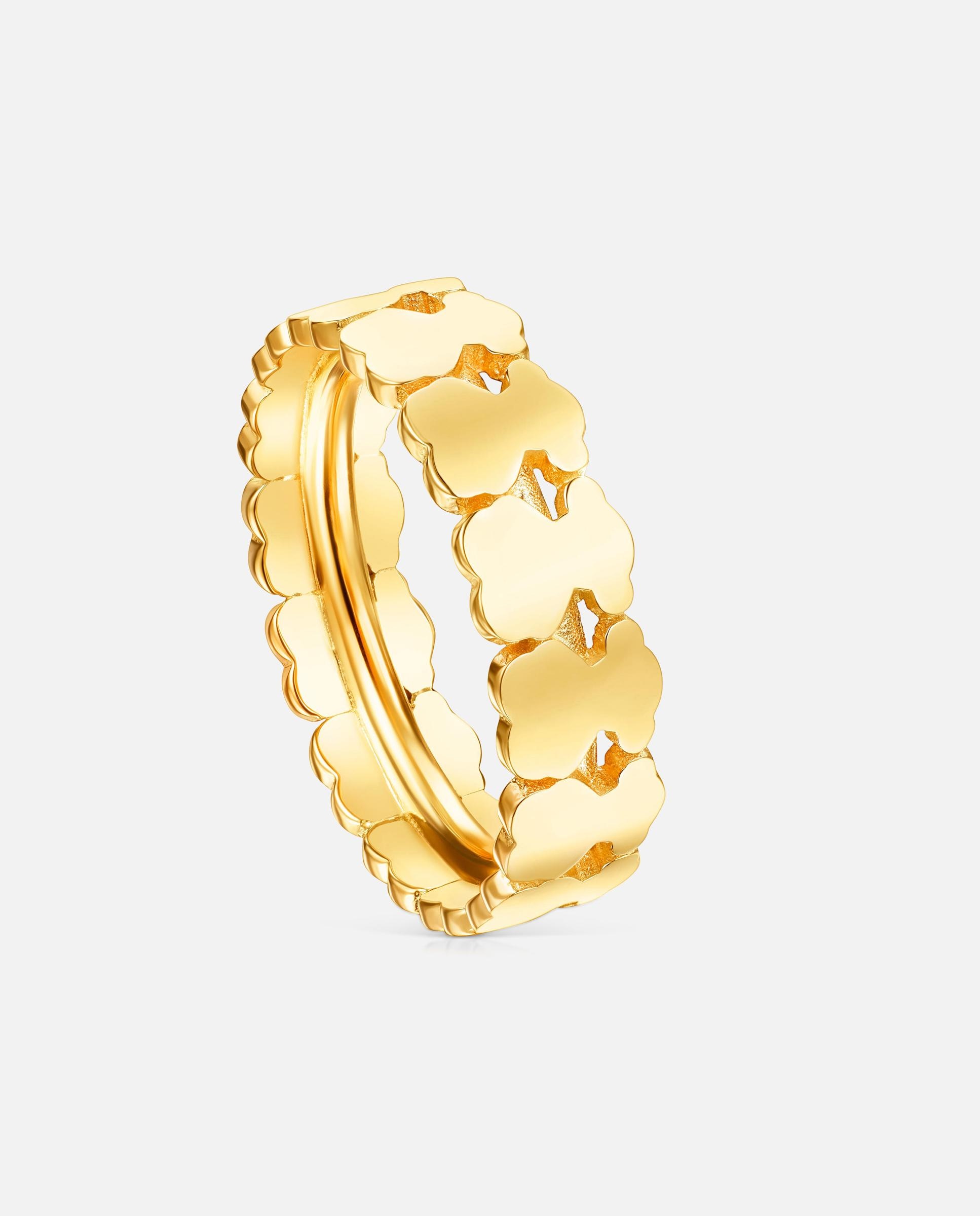 Anel Straight de Aro Banhado a Ouro 18 Kt em Prata Dourado-1