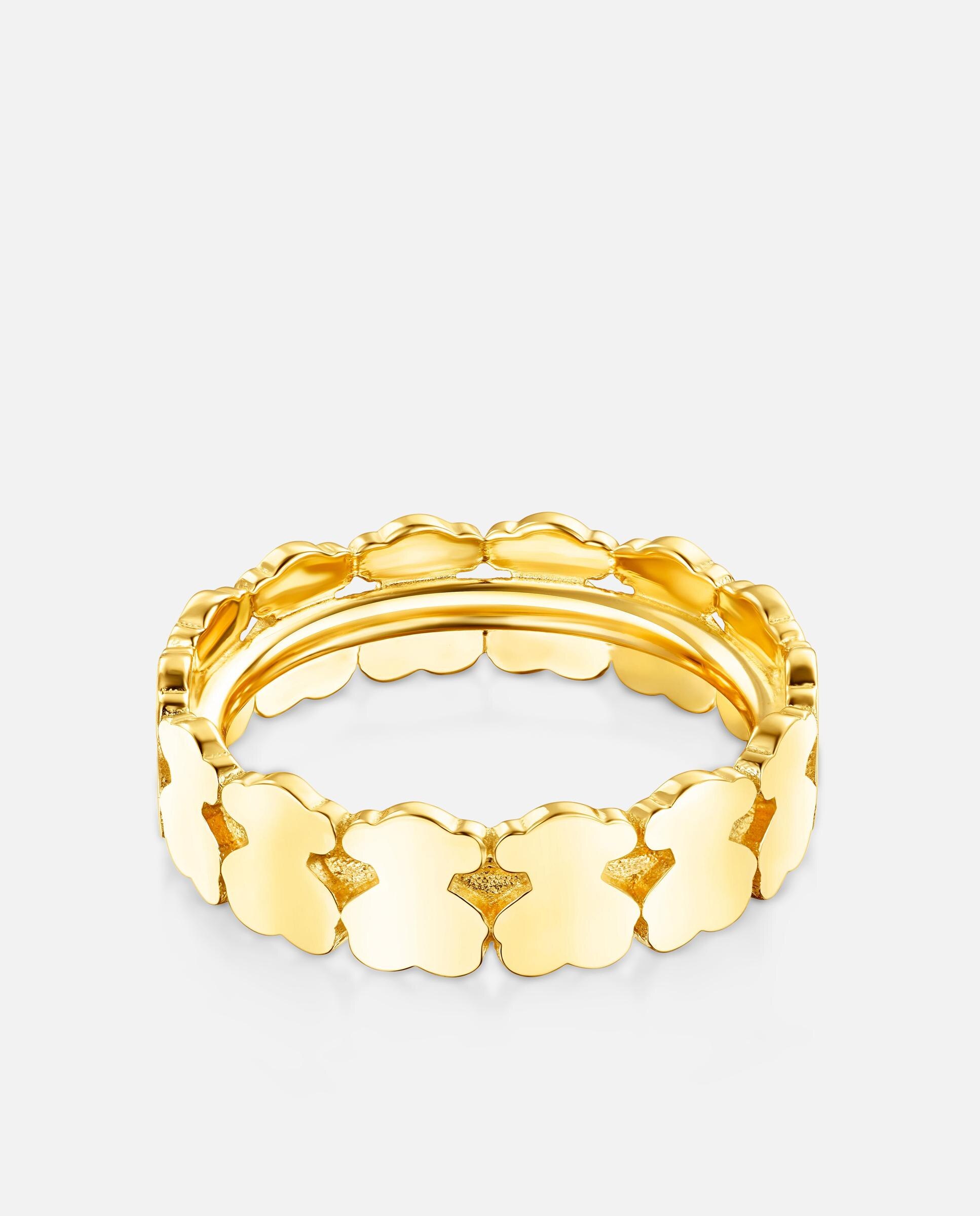 Anel Straight de Aro Banhado a Ouro 18 Kt em Prata Dourado-2