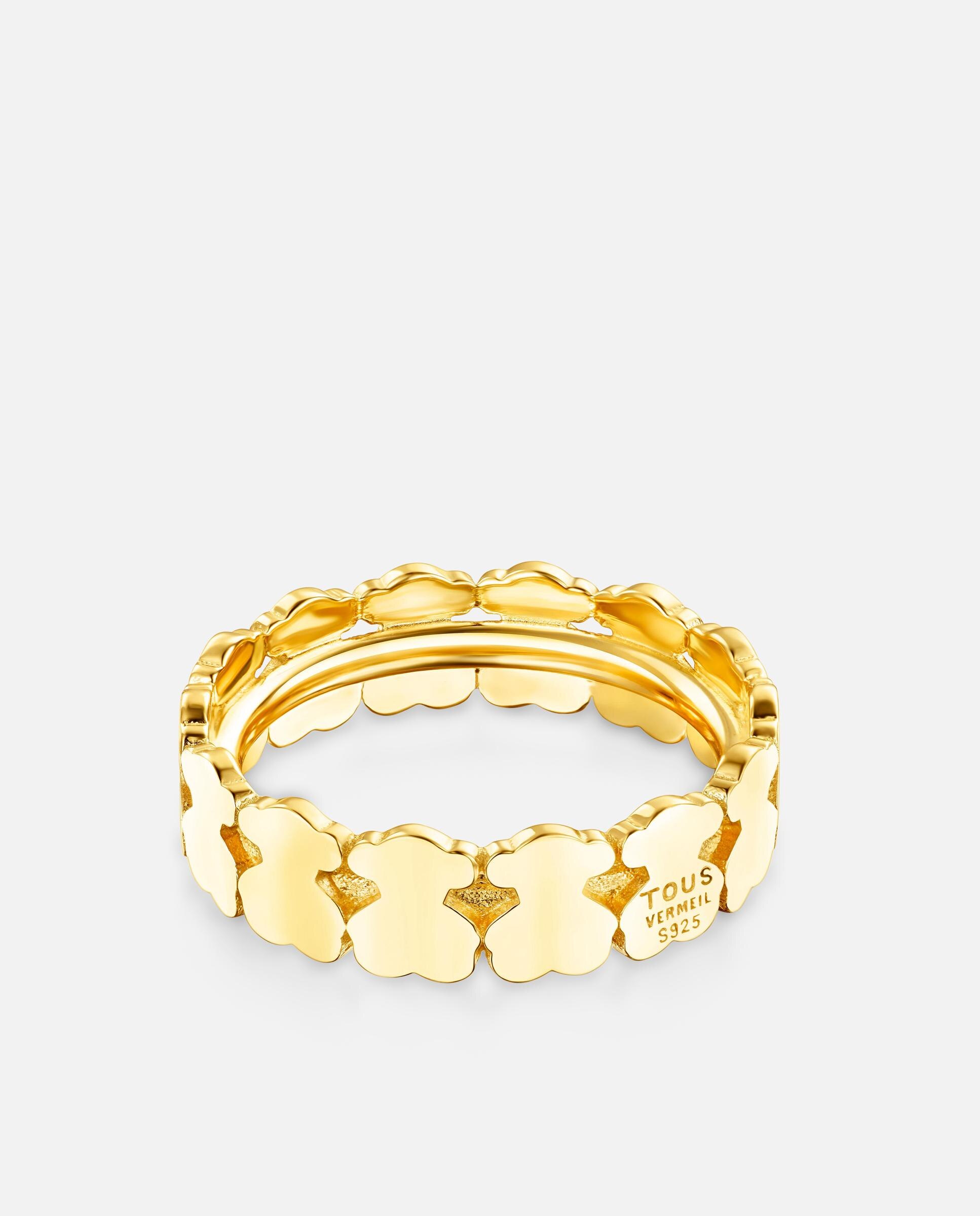 Anel Straight de Aro Banhado a Ouro 18 Kt em Prata Dourado-3