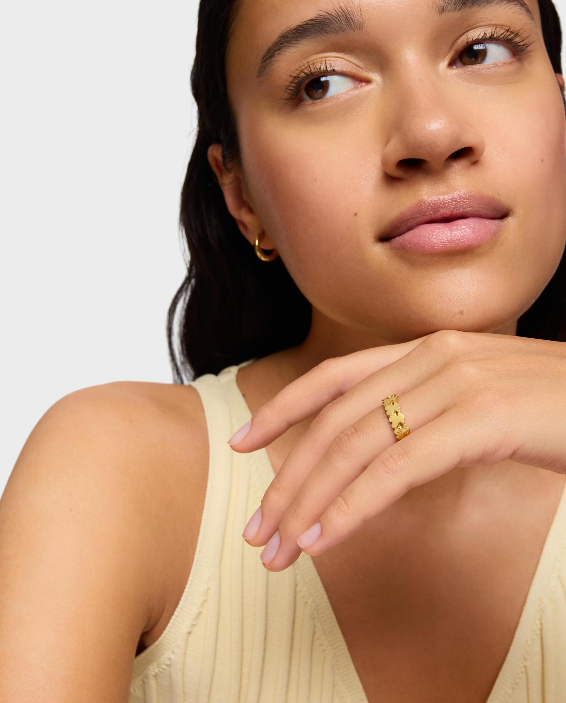 Anel Straight de Aro Banhado a Ouro 18 Kt em Prata Dourado-4