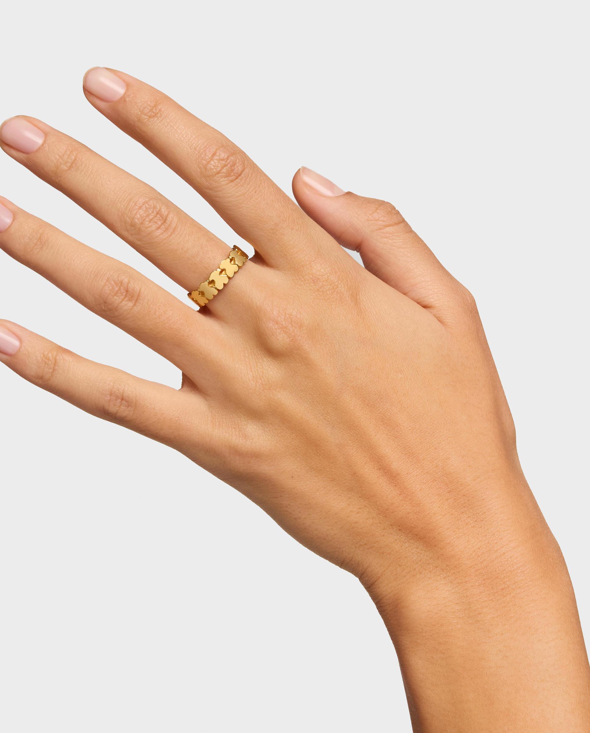 Anel Straight de Aro Banhado a Ouro 18 Kt em Prata Dourado-5