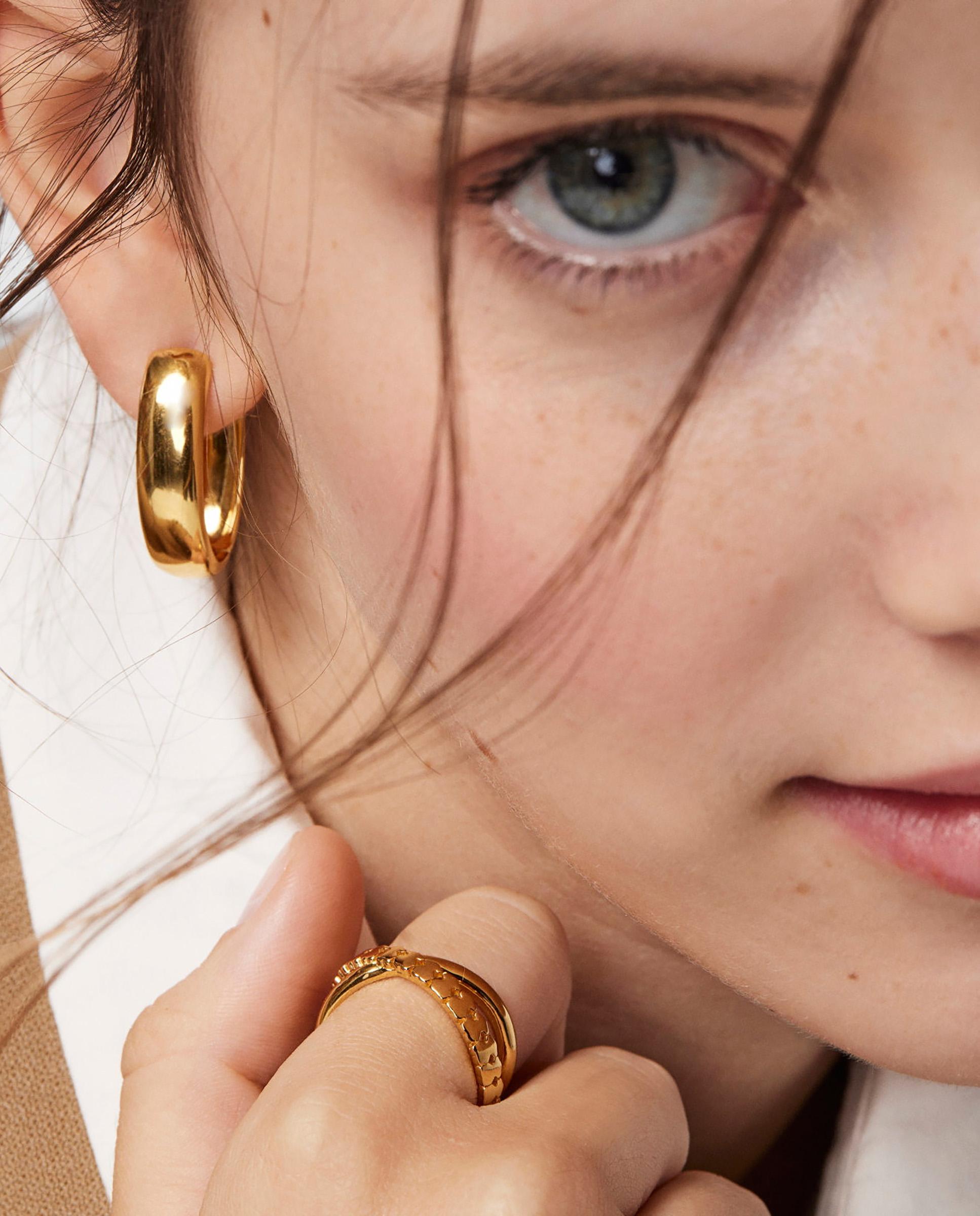 Anel Banhado a Ouro 18 Kt Sobre Prata Straight Dourado-4