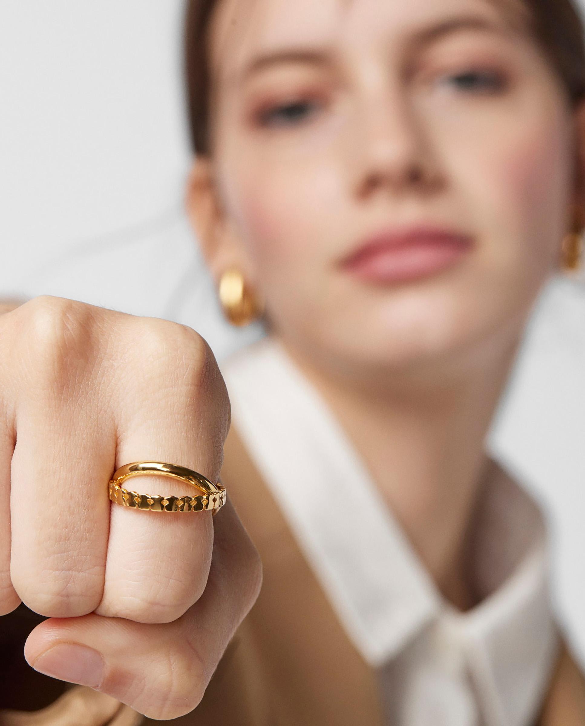 Anel Banhado a Ouro 18 Kt Sobre Prata Straight Dourado-6