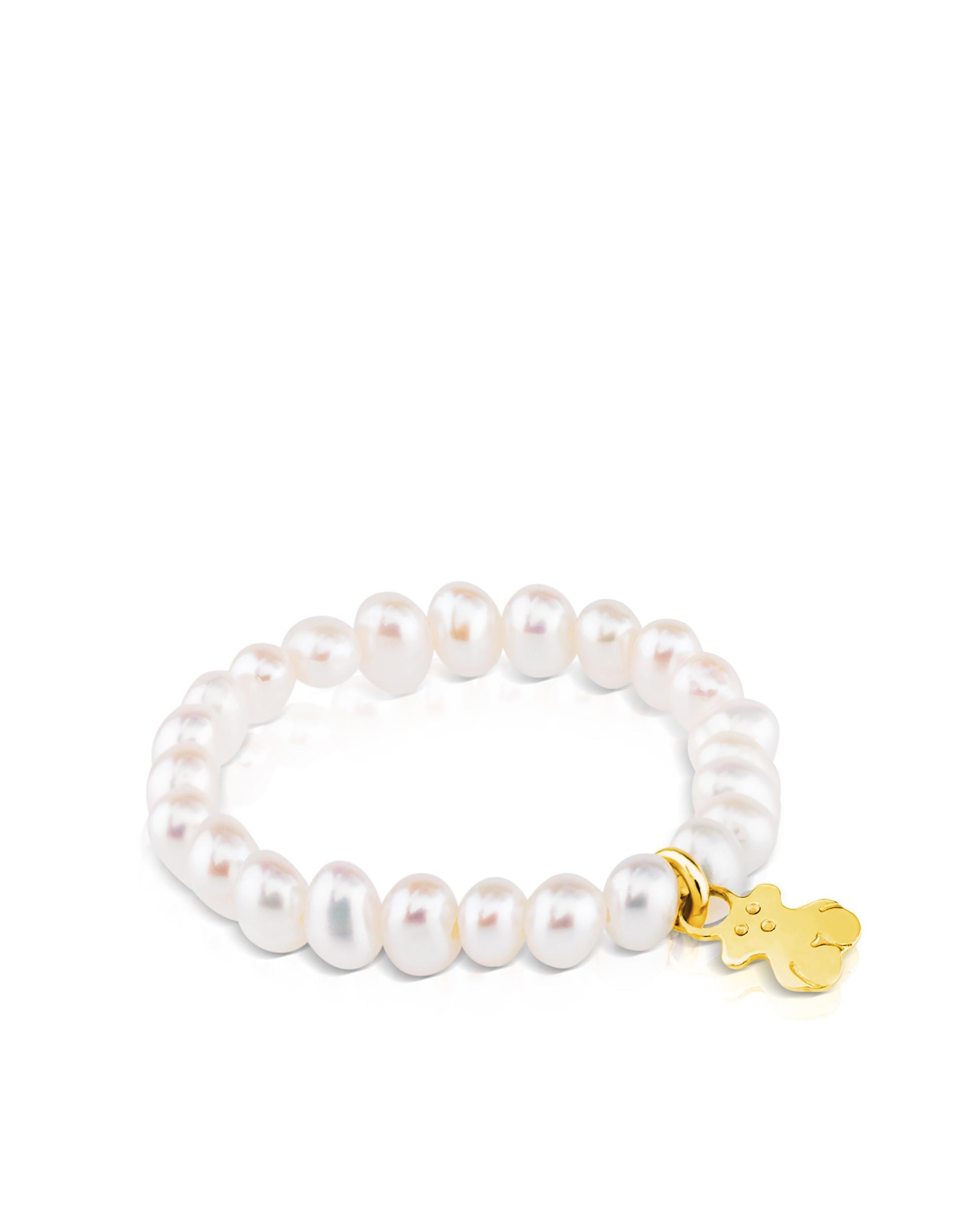 Anel Pearls de Ouro e Pérolas Branco-1