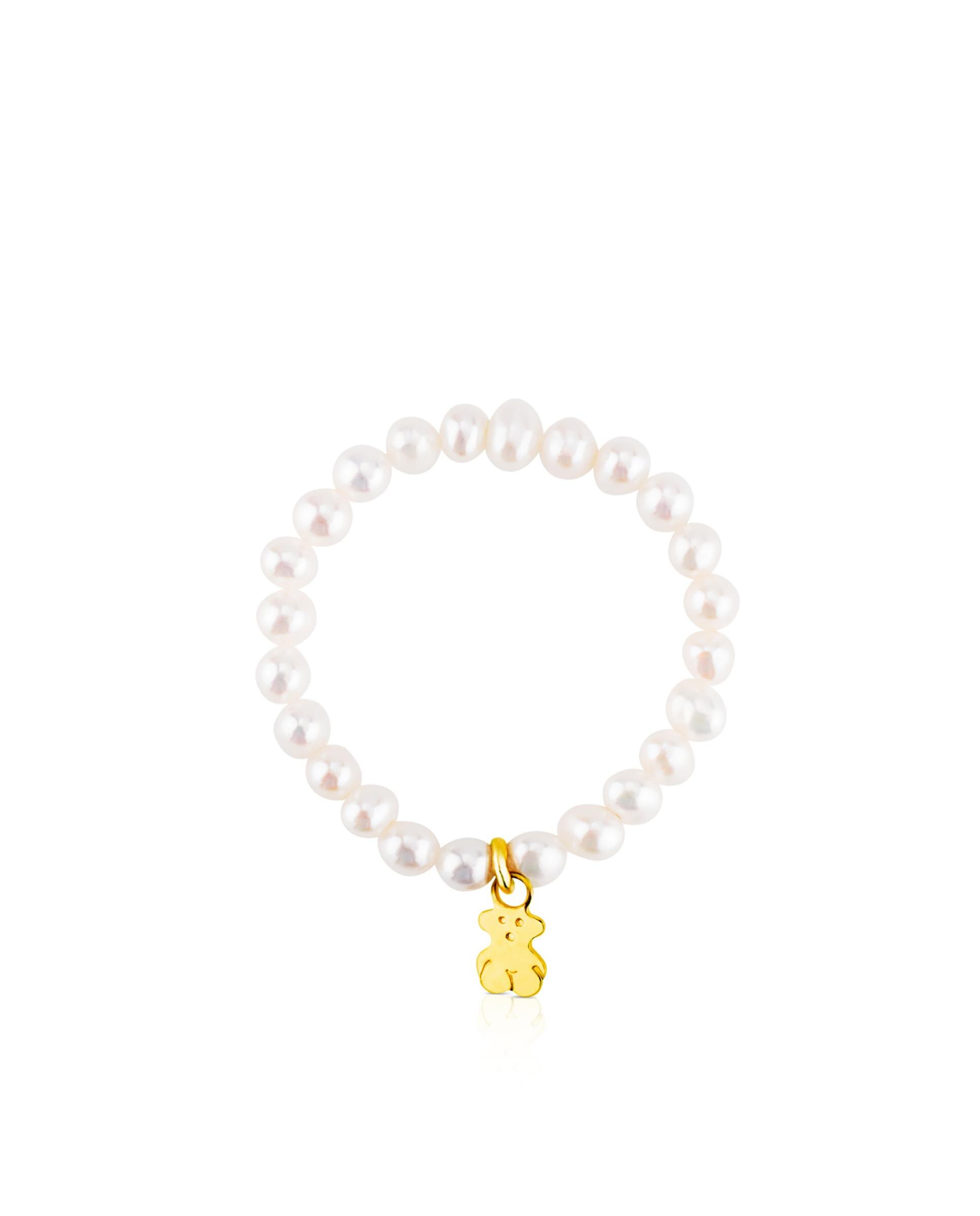 Anel Pearls de Ouro e Pérolas Branco-2