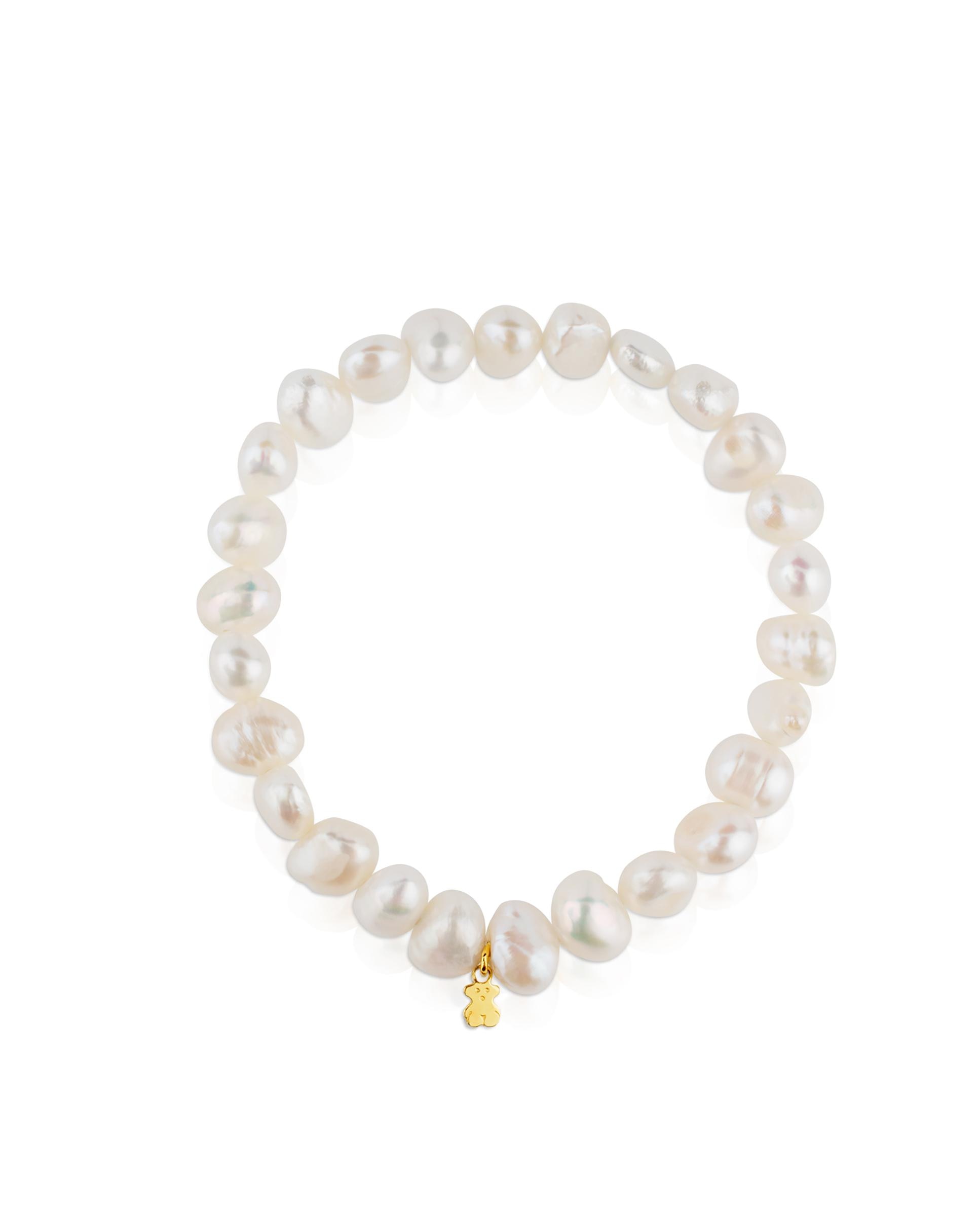 Pulseira de Corrente Sweet Dolls de Pérolas e Ouro Branco-2