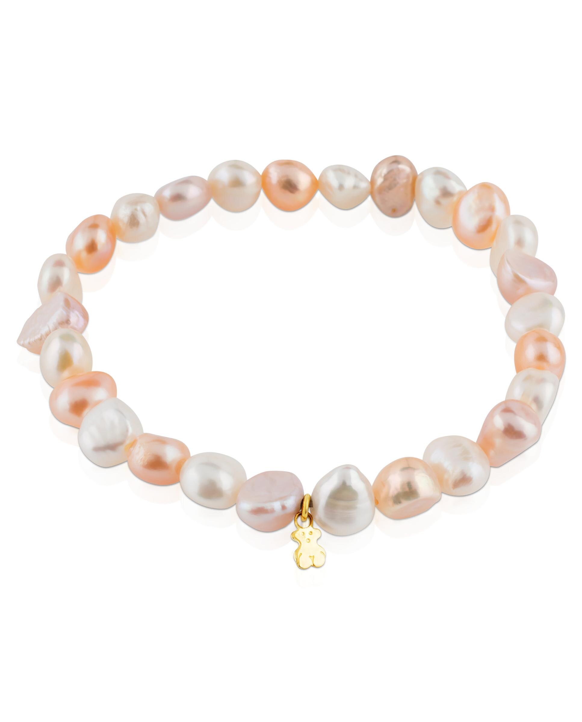 Pulseira de Corrente Pearls de Ouro e Pérolas Barrocas Branco-2