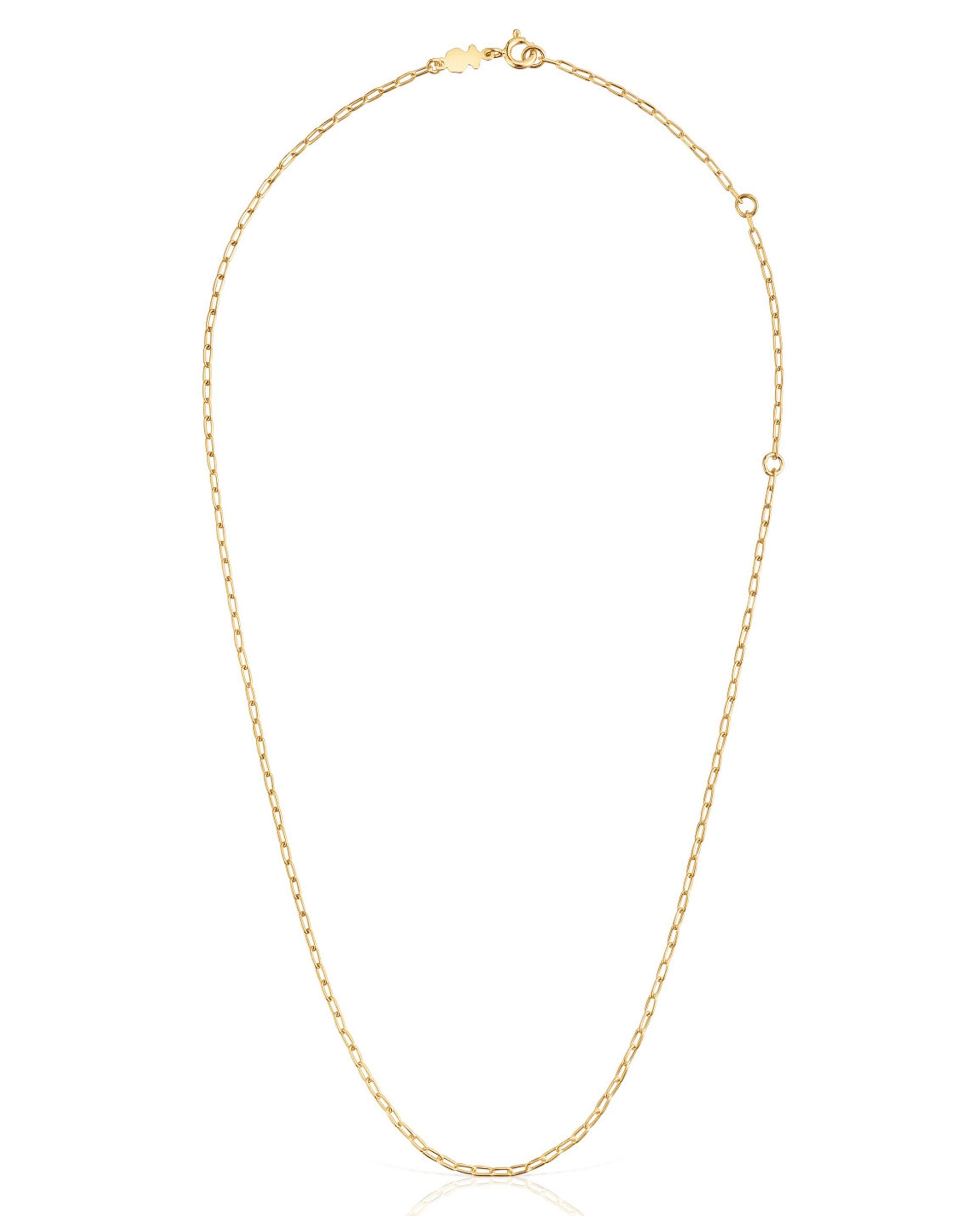Colar Basics Banhado a Ouro de 18 Kt Sobre Prata com Argolas Ovais Dourado-1
