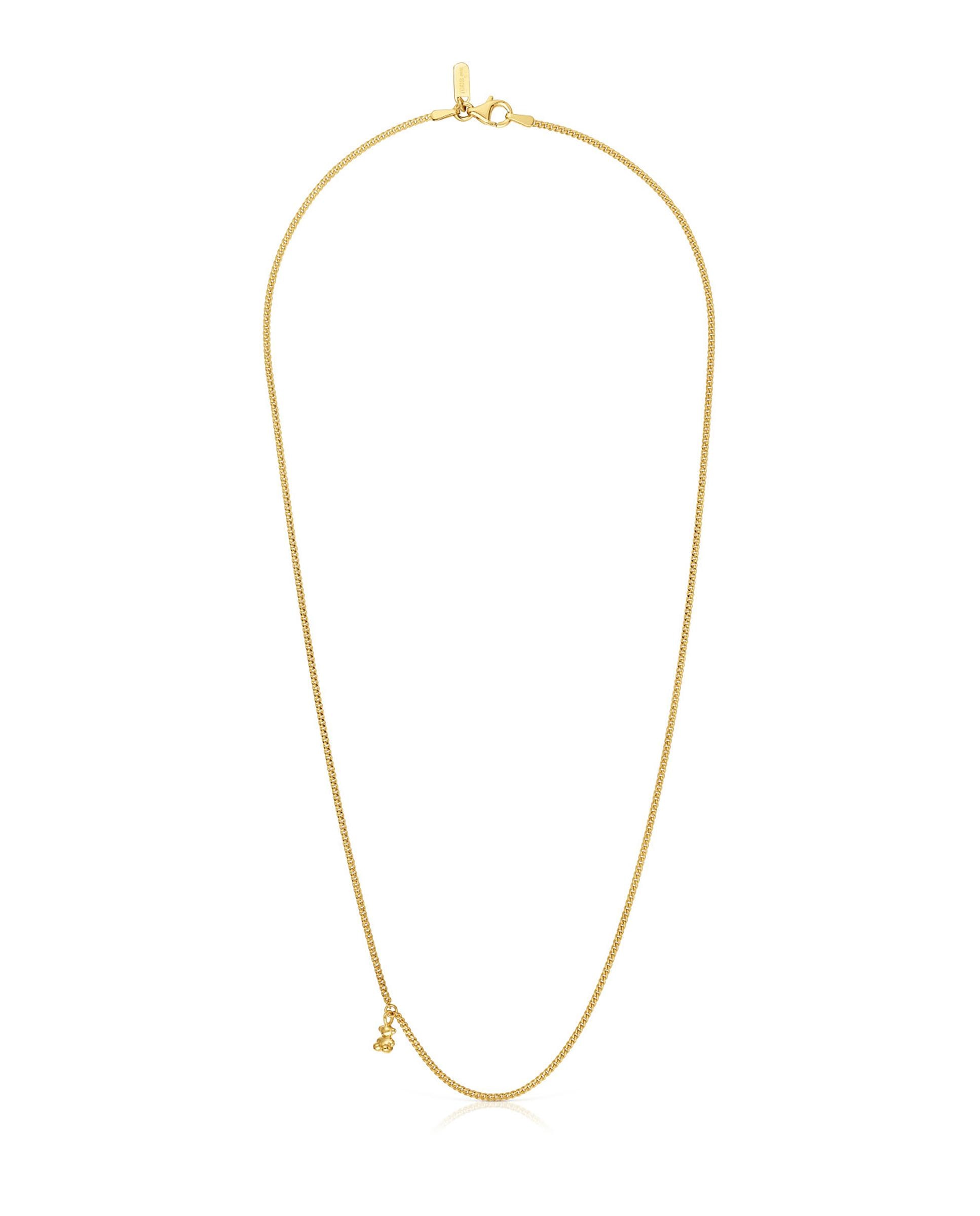 Colar Bold Bear Curto Barbado Banhado em Ouro 18 Kt Sobre Prata Dourado-1