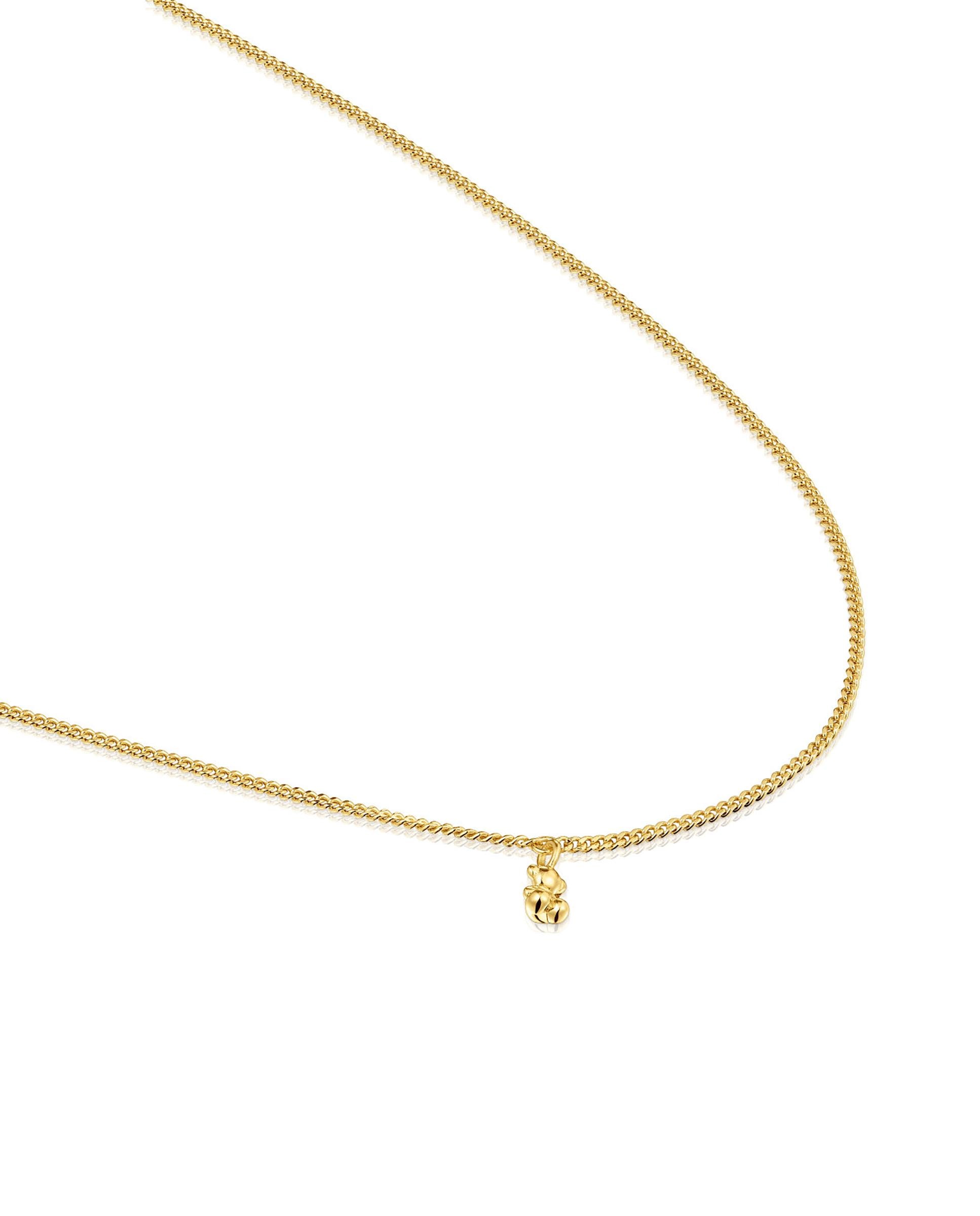 Colar Bold Bear Curto Barbado Banhado em Ouro 18 Kt Sobre Prata Dourado-3