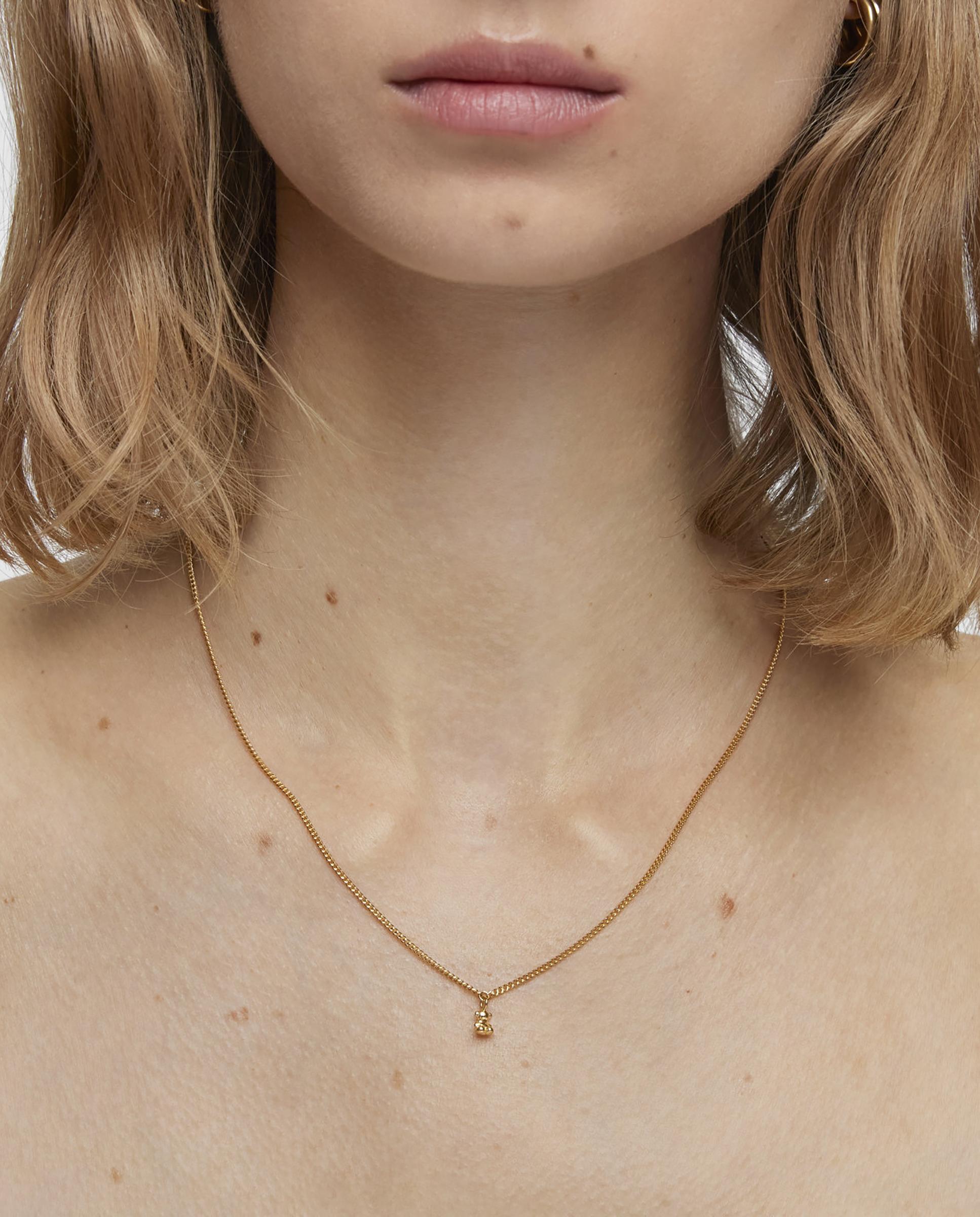 Colar Bold Bear Curto Barbado Banhado em Ouro 18 Kt Sobre Prata Dourado-4