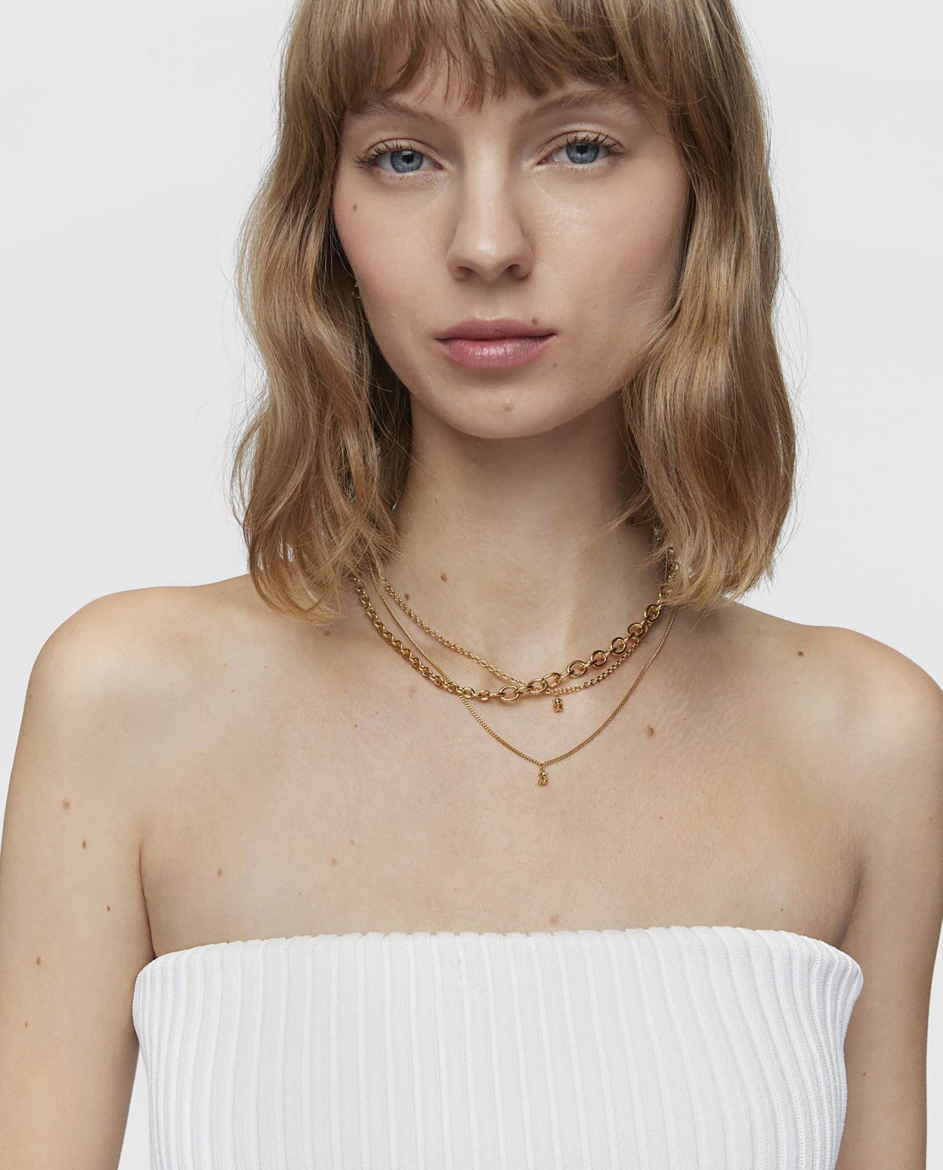 Colar Bold Bear Curto Barbado Banhado em Ouro 18 Kt Sobre Prata Dourado-6