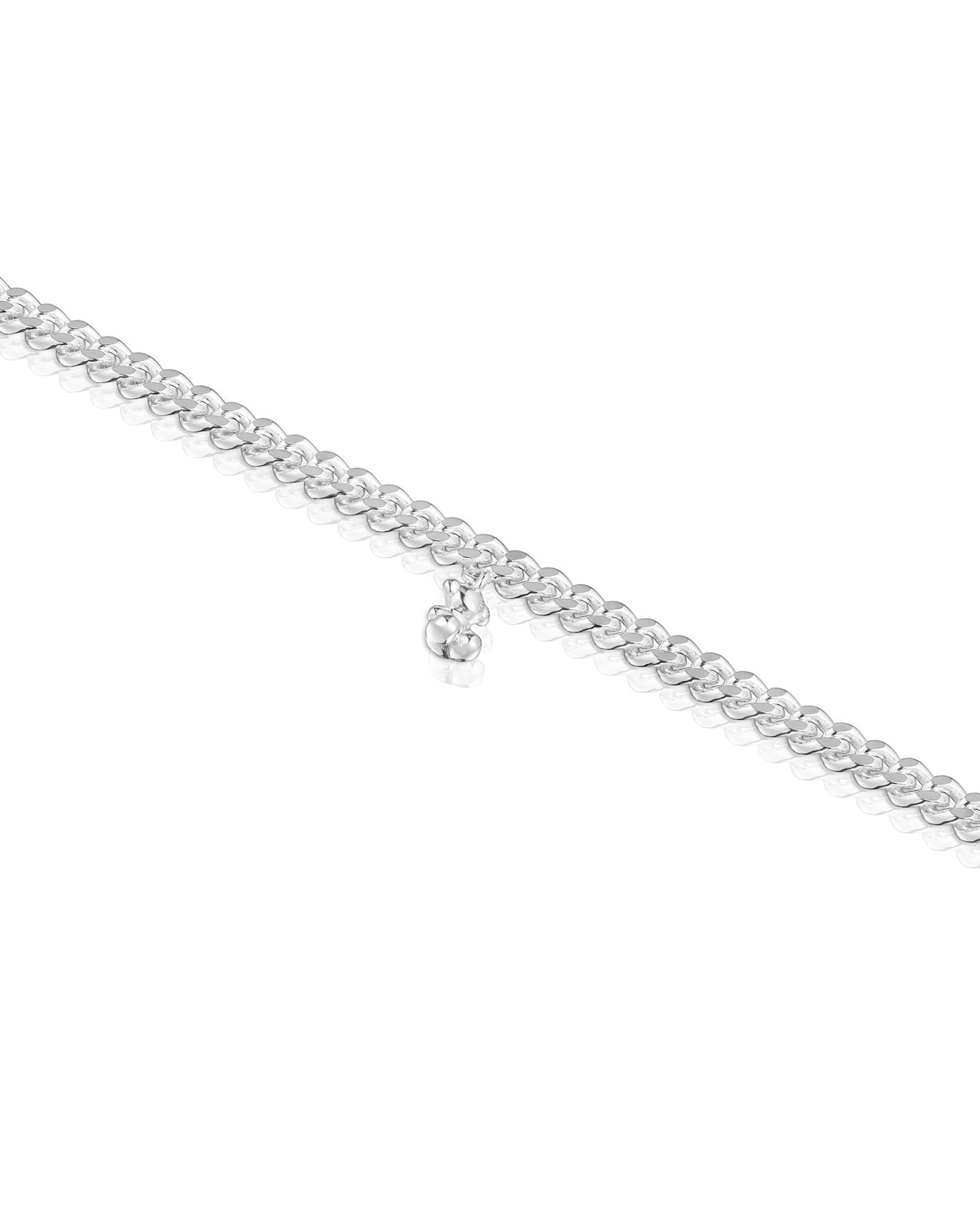 Pulseira de Corrente Bold Bear Barbada de Prata Prateado-3