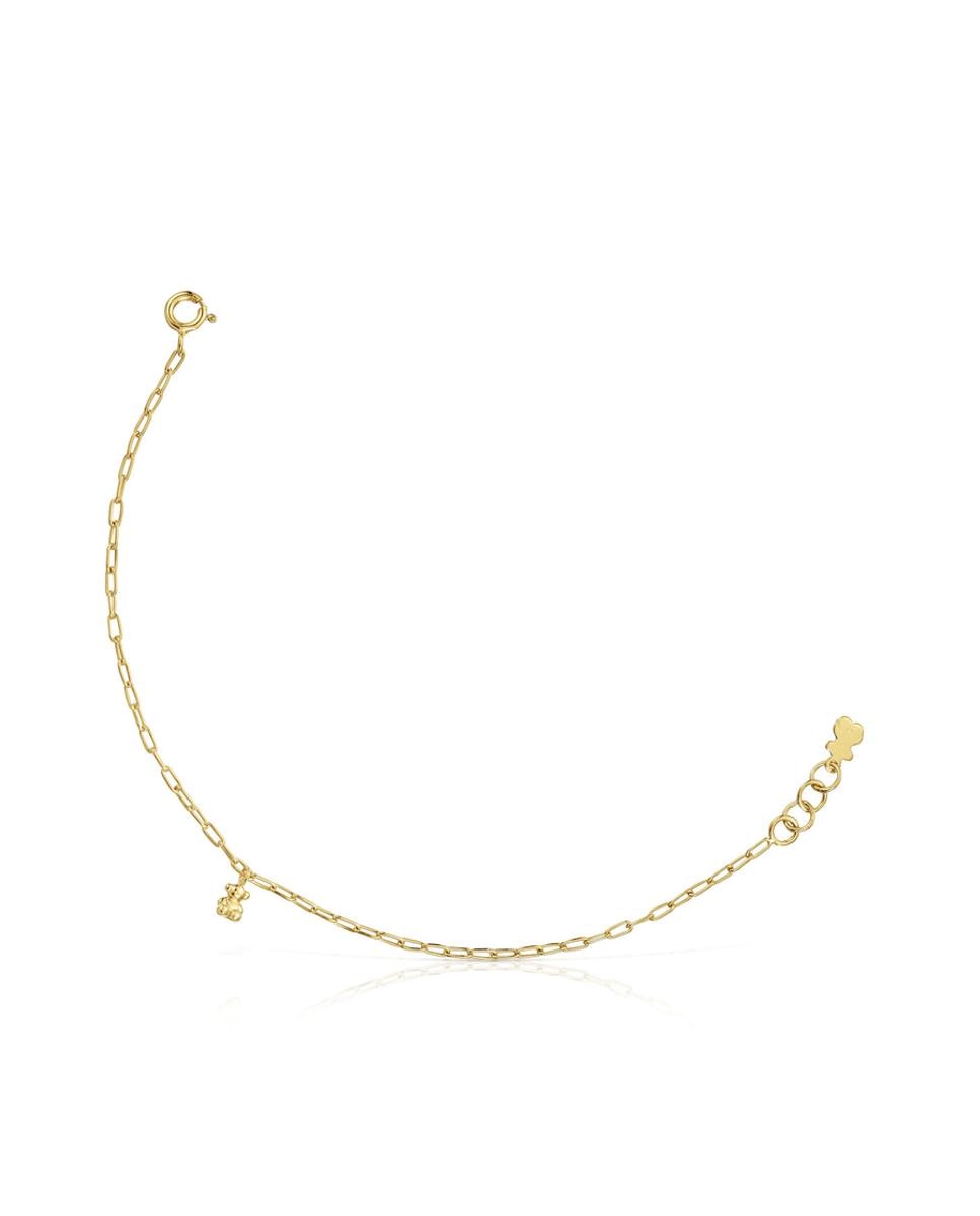 Pulseira Bold Bear Corrente com Banho de Ouro 18 kt sobre Prata com Argolas Ouro-1