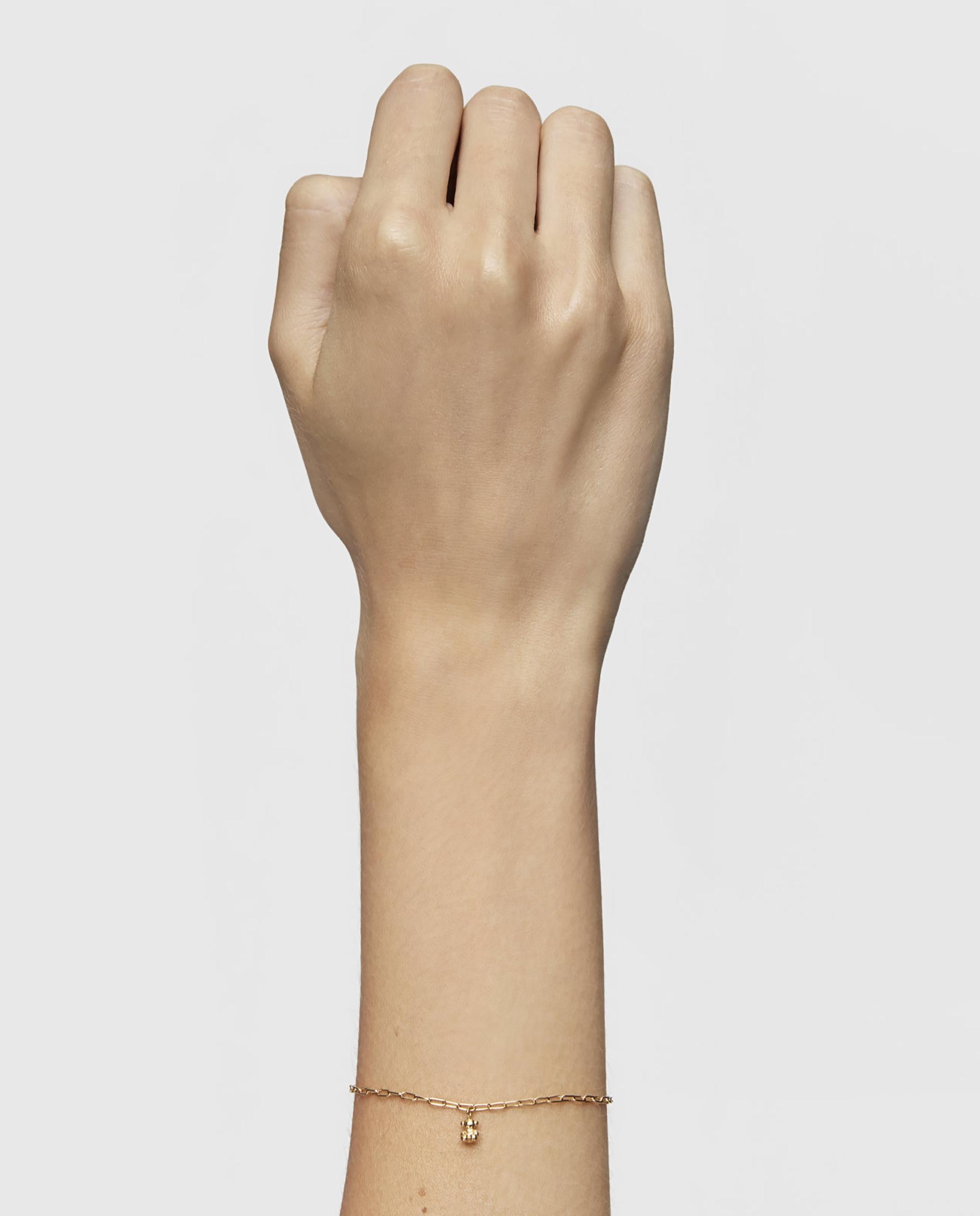 Pulseira Bold Bear Corrente com Banho de Ouro 18 kt sobre Prata com Argolas Ouro-6