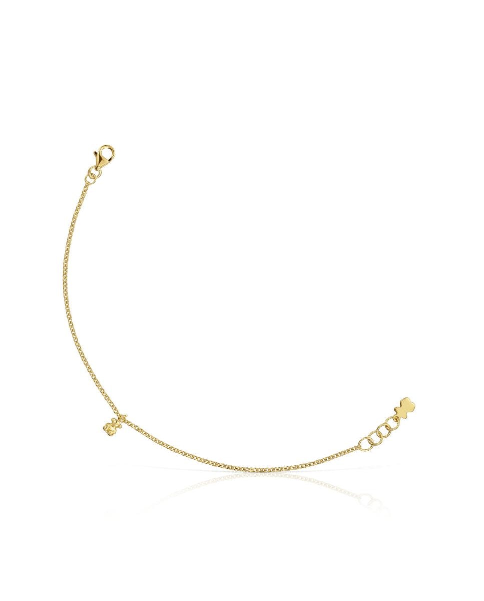 Pulseira de Corrente Bold Bear Banhada a Ouro 18 Kt em Prata com Argolas Dourado-1