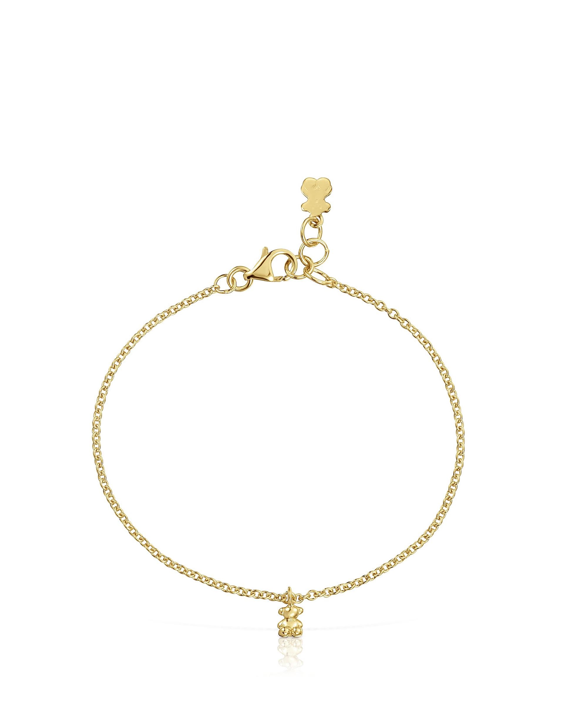 Pulseira de Corrente Bold Bear Banhada a Ouro 18 Kt em Prata com Argolas Dourado-2