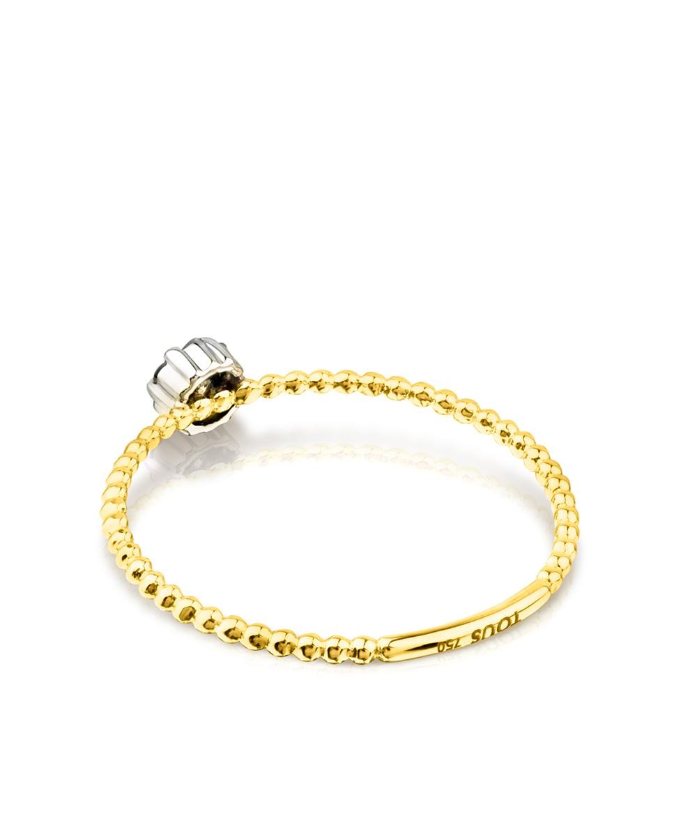 Anel Brillants em Ouro Amarelo com Roseta de Diamantes Branco-3