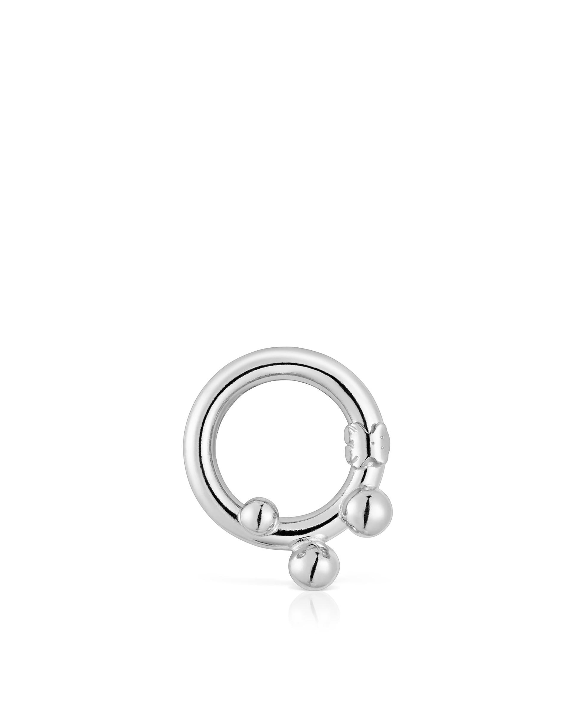 Imagem 0 de Pendente de Argola Hold Pequena de Prata com Detalhes